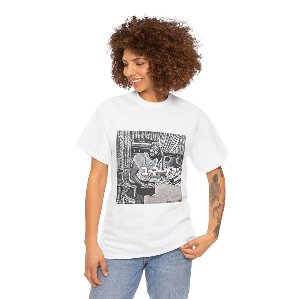 Marvin Gaye Graphic Print Short Sleeve Crew Neck Unisex Heavy Cotton Tee Shirt