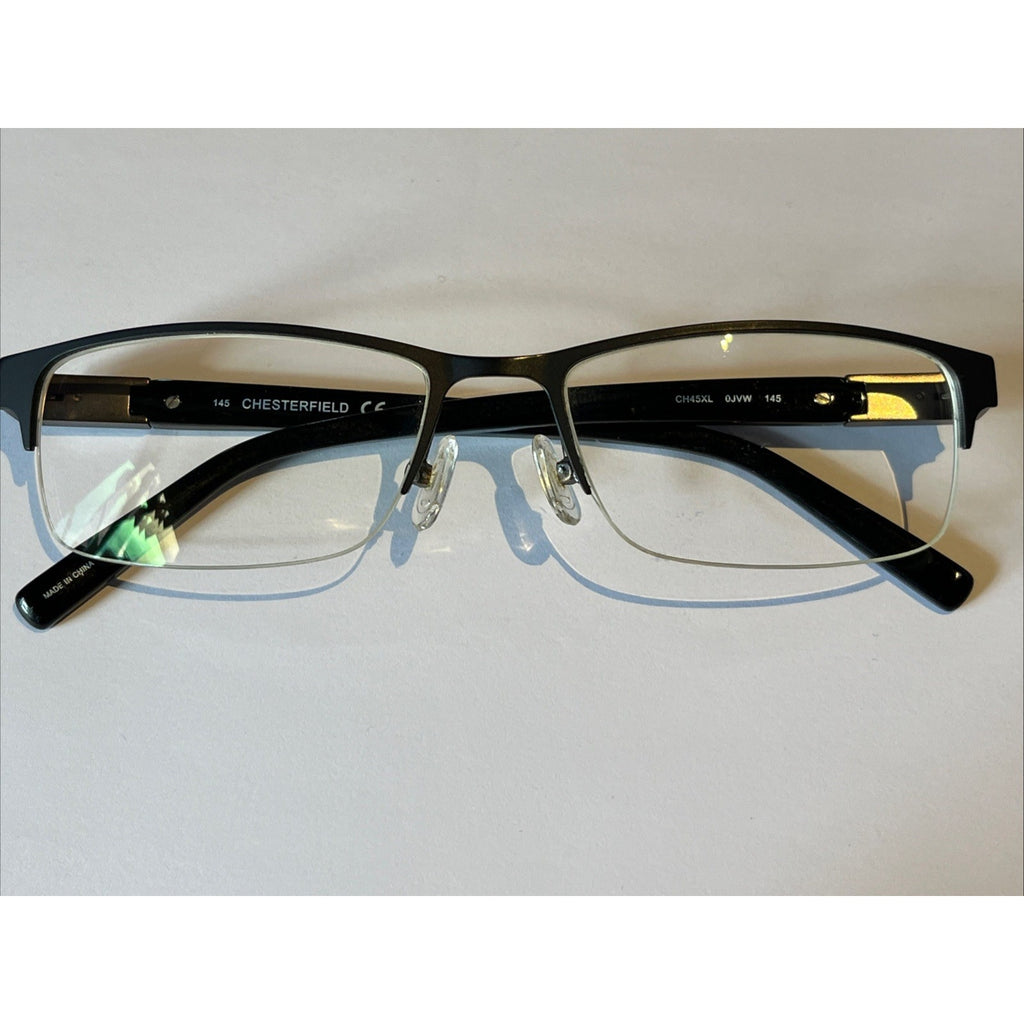 CHESTERFIELD CH 45XL 0JVW BLACK GUNMETAL AUTHENTIC EYEGLASSES 56-18-145 Half Rim