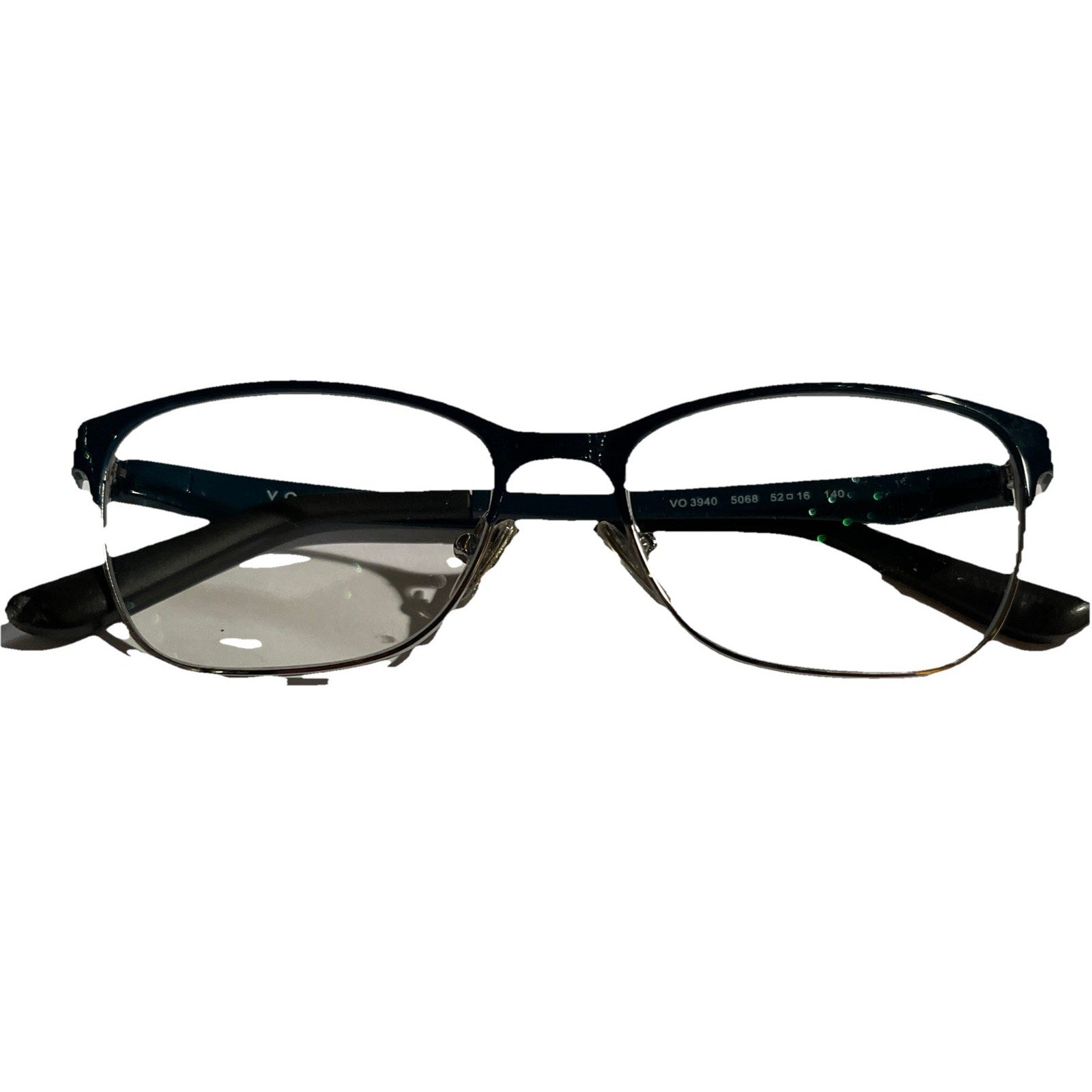 Vogue Eyewear VO 3940 5068 Teal Silver Cat Eye Glasses Frames 52-16-140 Womens