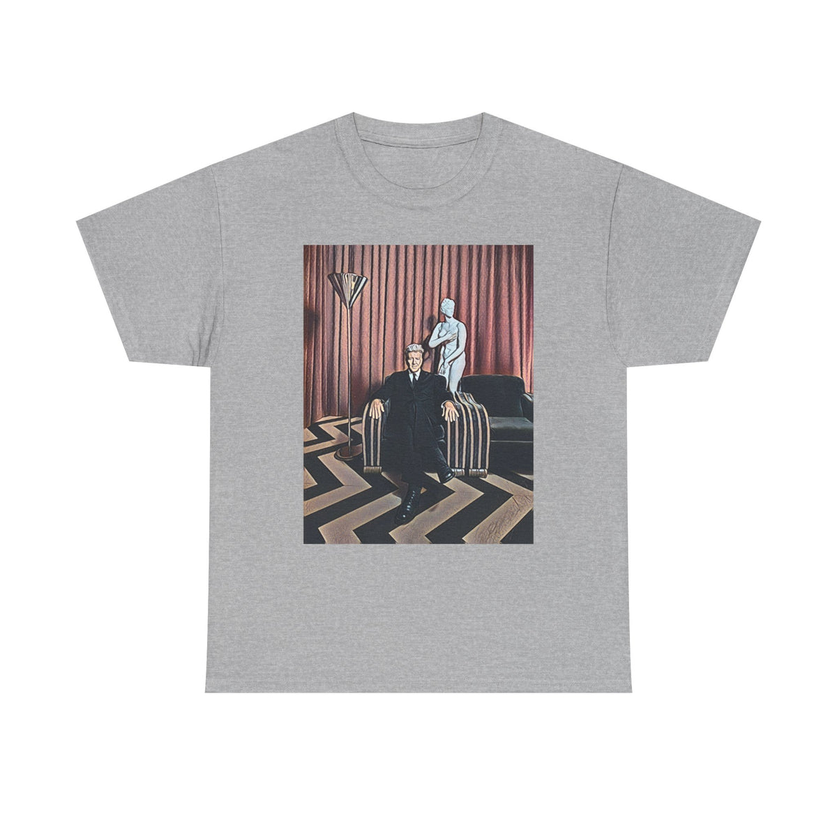 David Lynch Twin Peaks Graphic Print Short Sleeve Unisex Heavy Cotton Tee Shirt