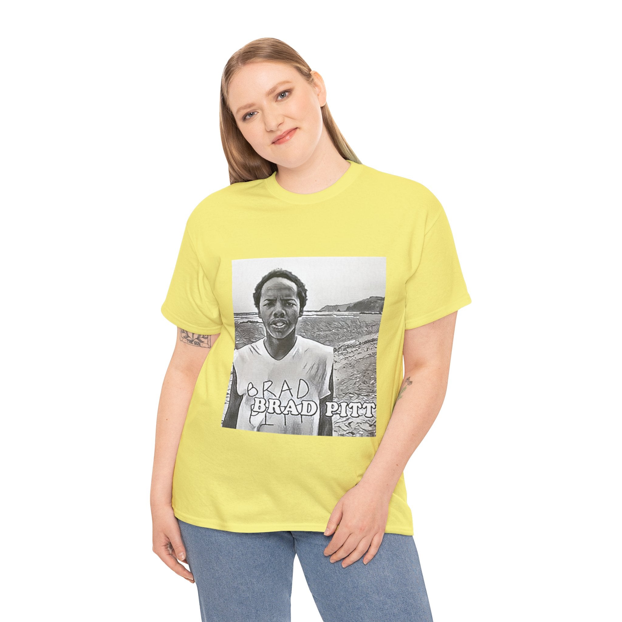 Earl Sweatshirt Brad Pitt Graphic Print Short Sleeve Unisex Heavy Cotton T-Shirt