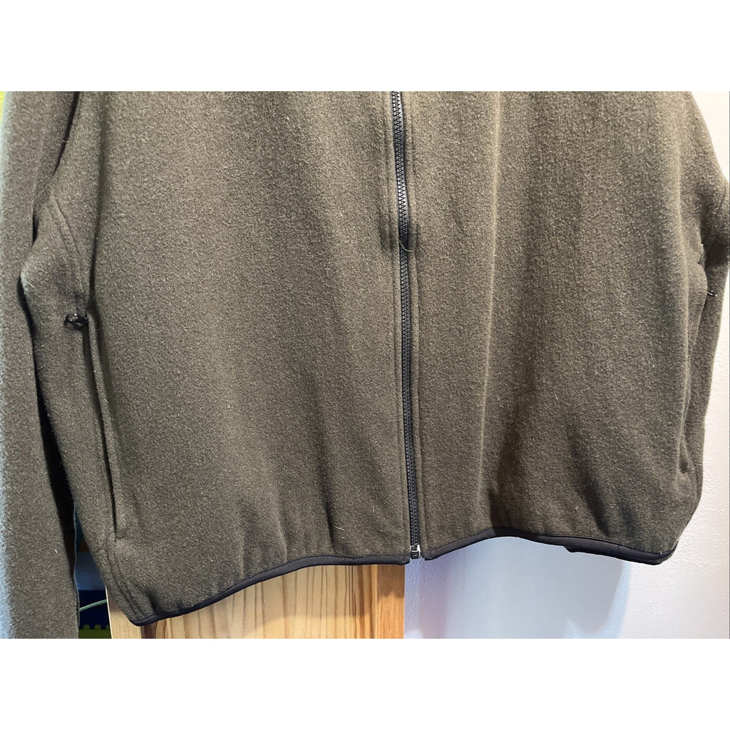 Woolrich Vintage Moleskin Jacket Men’s XL Olive Green LS Wool Blend Full Zip