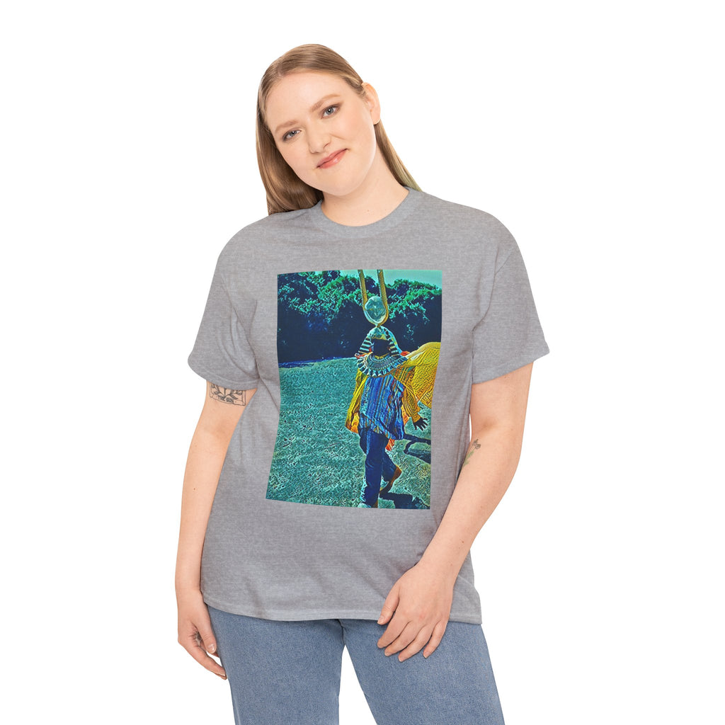 Sun Ra Graphic Print Drip Short Sleeve Crew Neck Unisex Heavy Cotton Tee Shirt