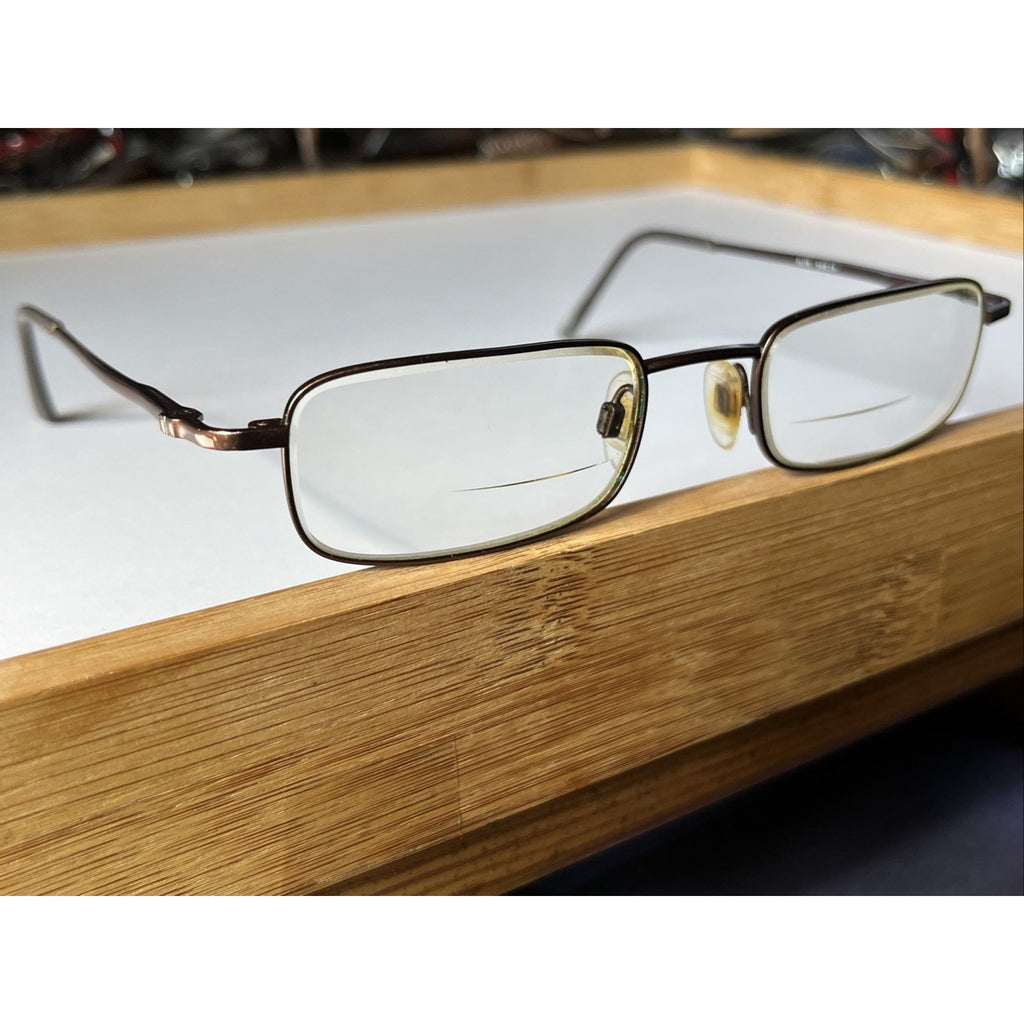 Vintage U.S. Safety Eyeglasses Mens Elite 50-19-140 Dark Matte Brown NR01