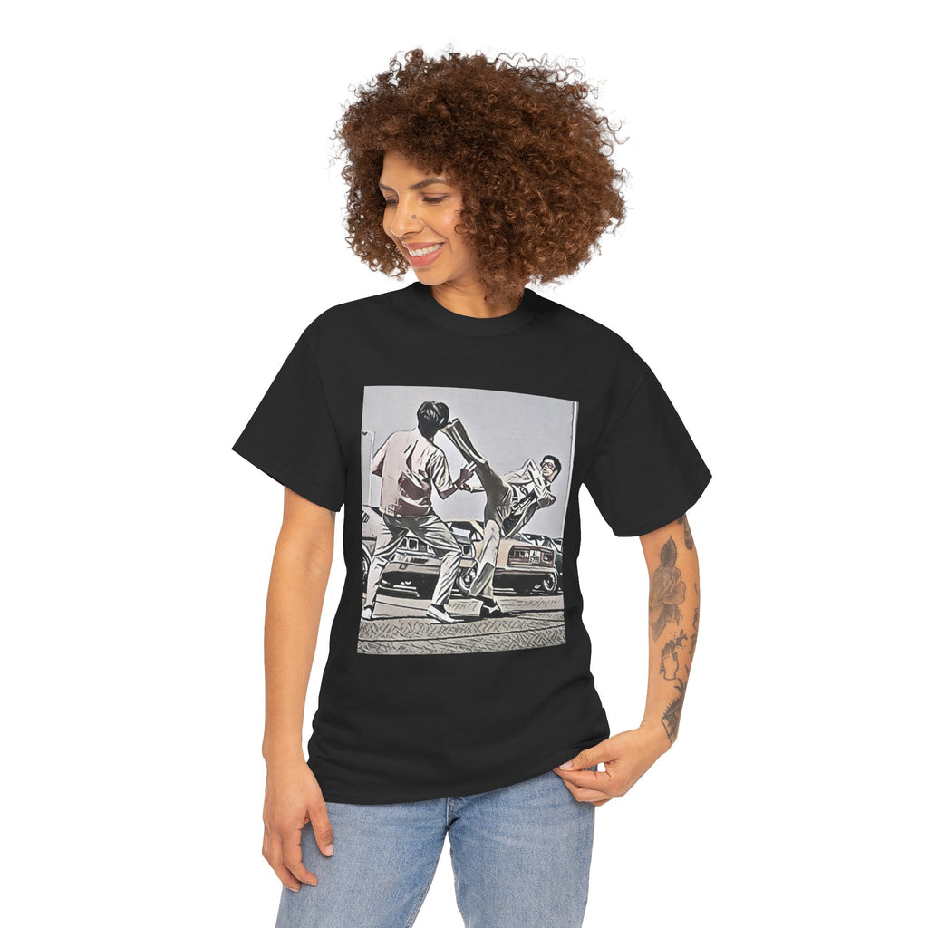 Bruce Lee Graphic Print Short Sleeve Crew Neck Unisex Heavy Cotton Art Tee Shirt