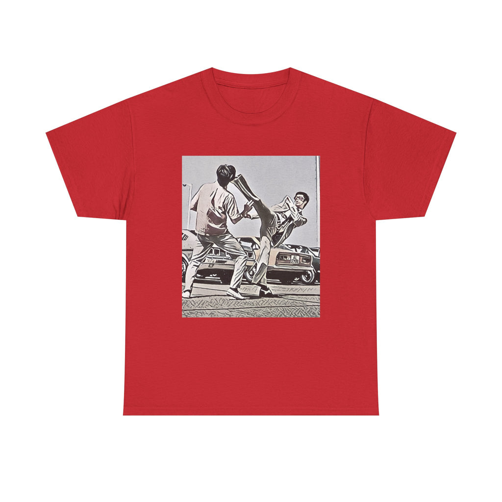 Bruce Lee Graphic Print Short Sleeve Crew Neck Unisex Heavy Cotton Art Tee Shirt