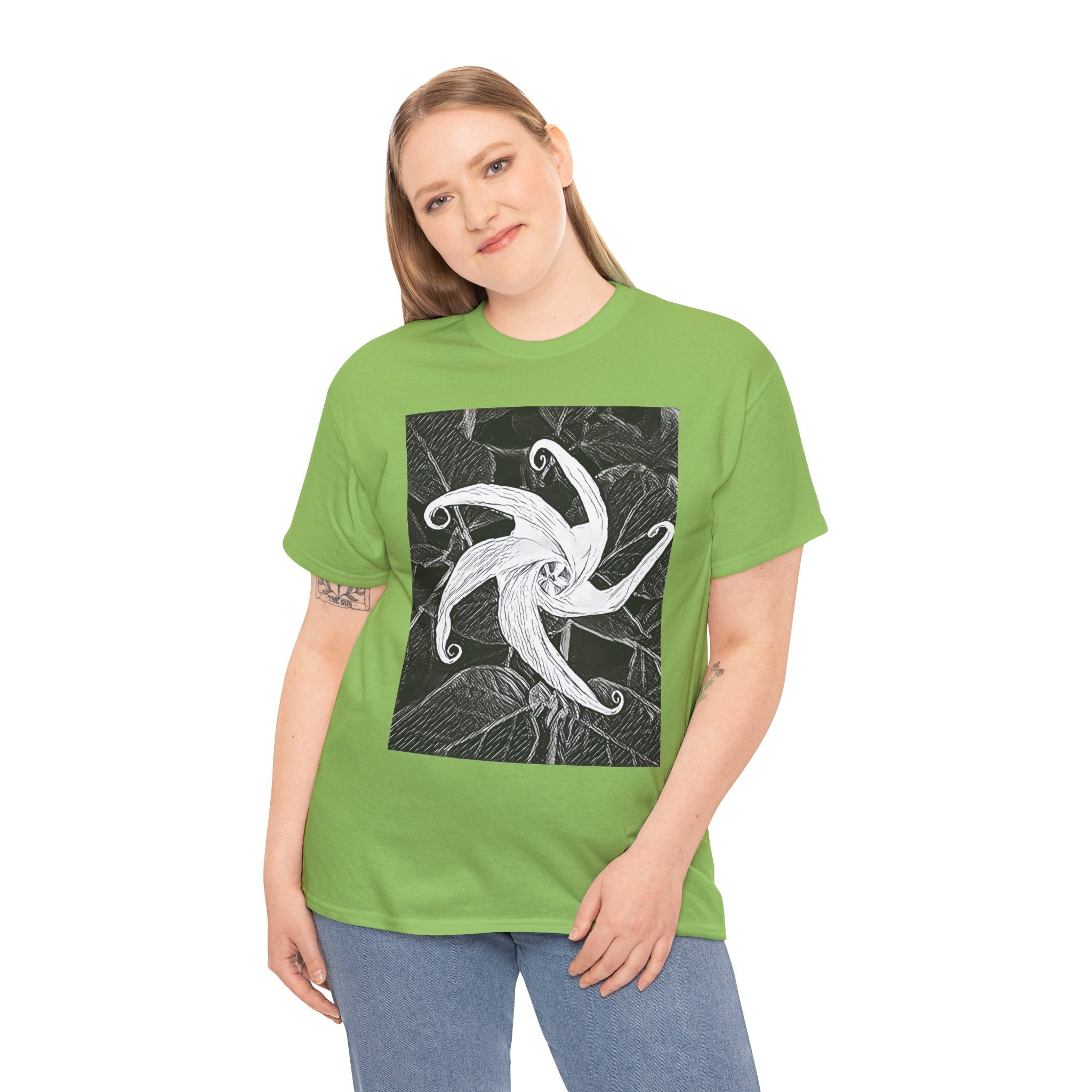 Jimsonweed Datura Stramonium Graphic Print Botany Unisex Heavy Cotton Tee Shirt