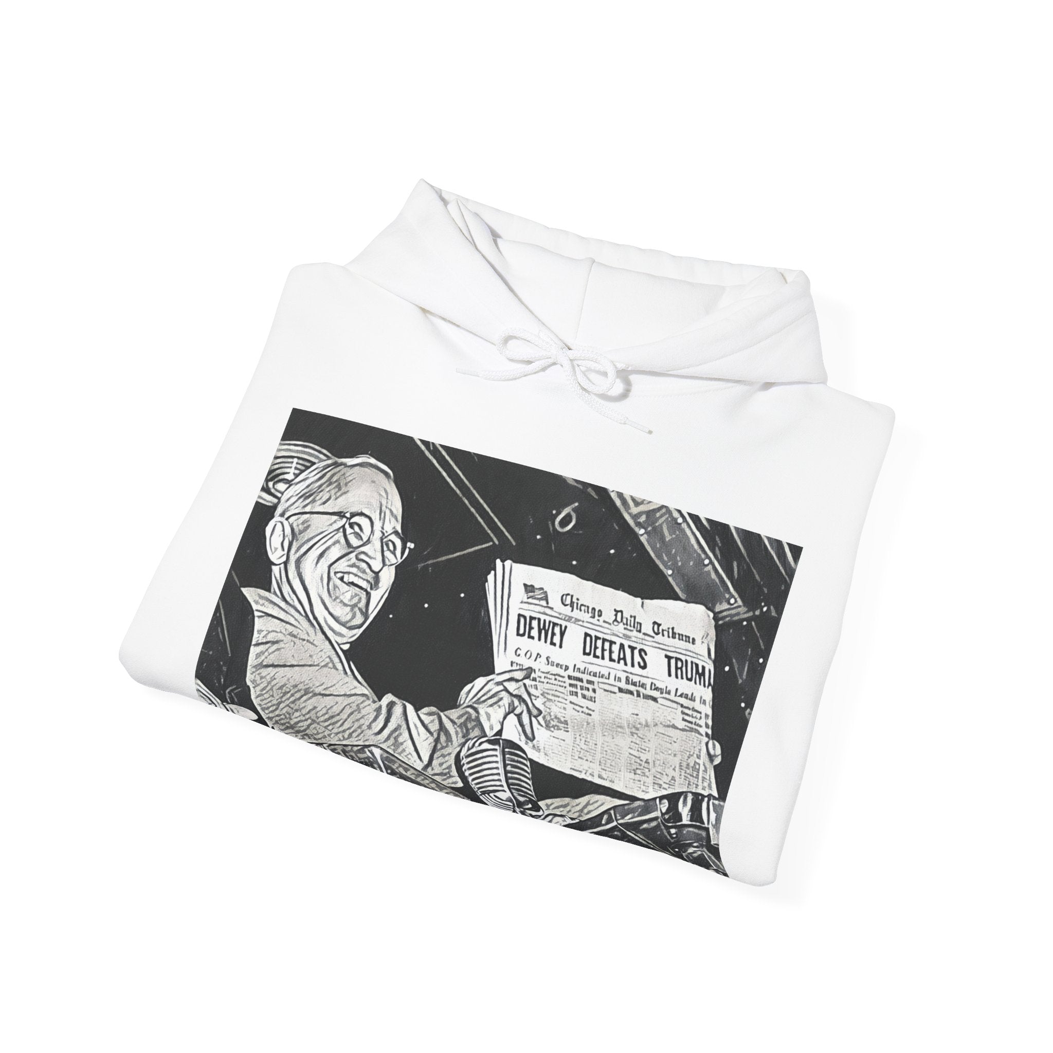 Dewey Defeats Truman Graphic Print LS Unisex Heavy Blend™ Hooded Art Sweatshirt