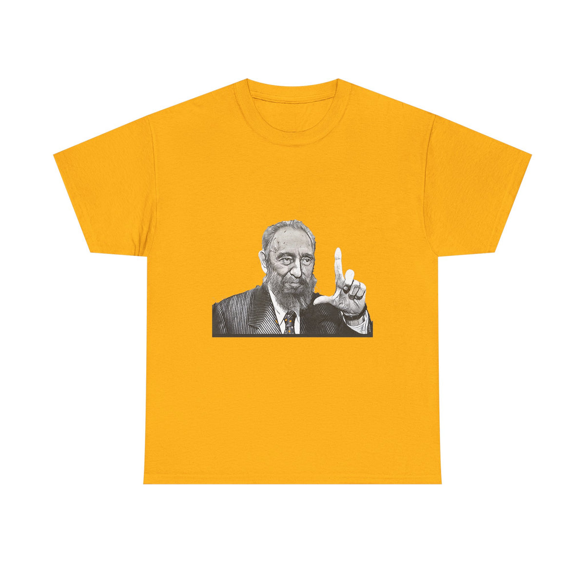 Fidel Castro Black & White Art Graphic Print Unisex Heavy Cotton Tee