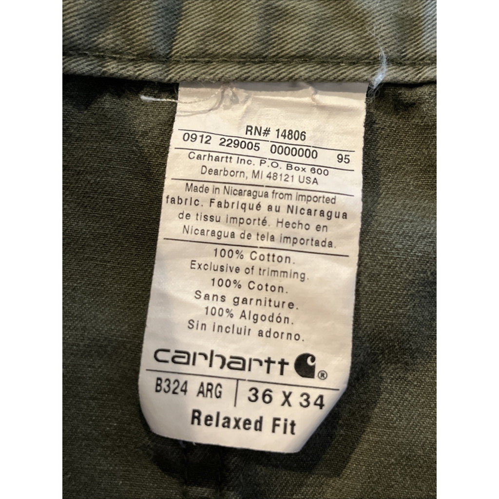 Carhartt Pants Mens 35x32 Fit Gray Canvas Carpenter Relaxed Fit Workwear Travel
