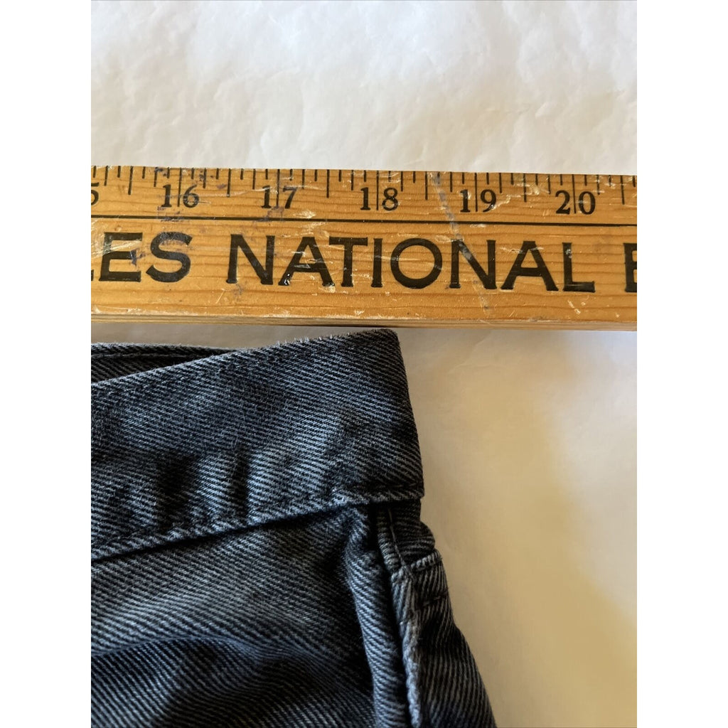 Levis Jeans Mens 33x28 Dark Gray 505 Reg Straight Leg Denim Cotton Workwear EUC