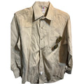 Vintage Flying Cross De Luxe Poplin Shirt SZ Small Khaki Long Sleeve Sanforized