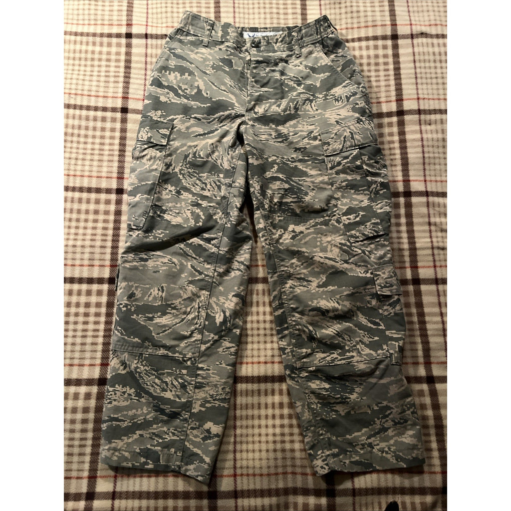 Military Air Force Gray Digital Camo Cargo Pants Men’s 30x27 Button Fly Canvas