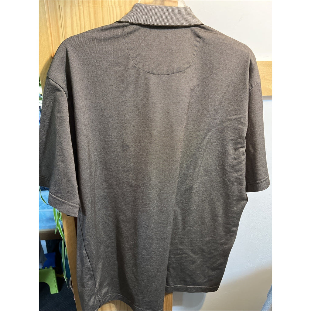 Daniel Cremieux Polo Shirt Men's L Golf Signature Collection Gray Short Sleeve