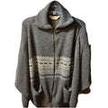 Haband Full Zip Cardigan L Mock Neck Gray Nordic Sweater Pockets Acrylic LS VTG