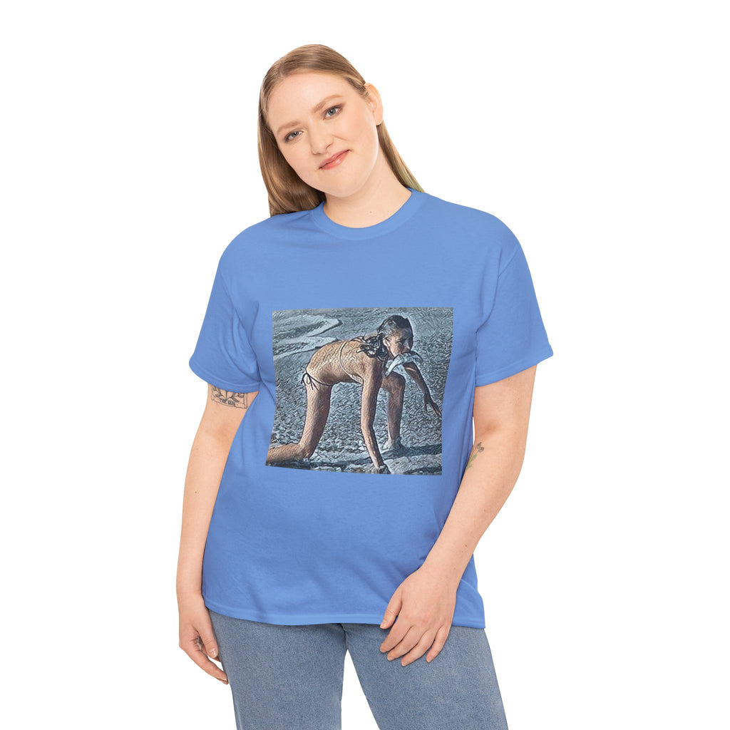 Modern Woman Graphic Print Short Sleeve Crew Neck Unisex Heavy Cotton Tee Shirt