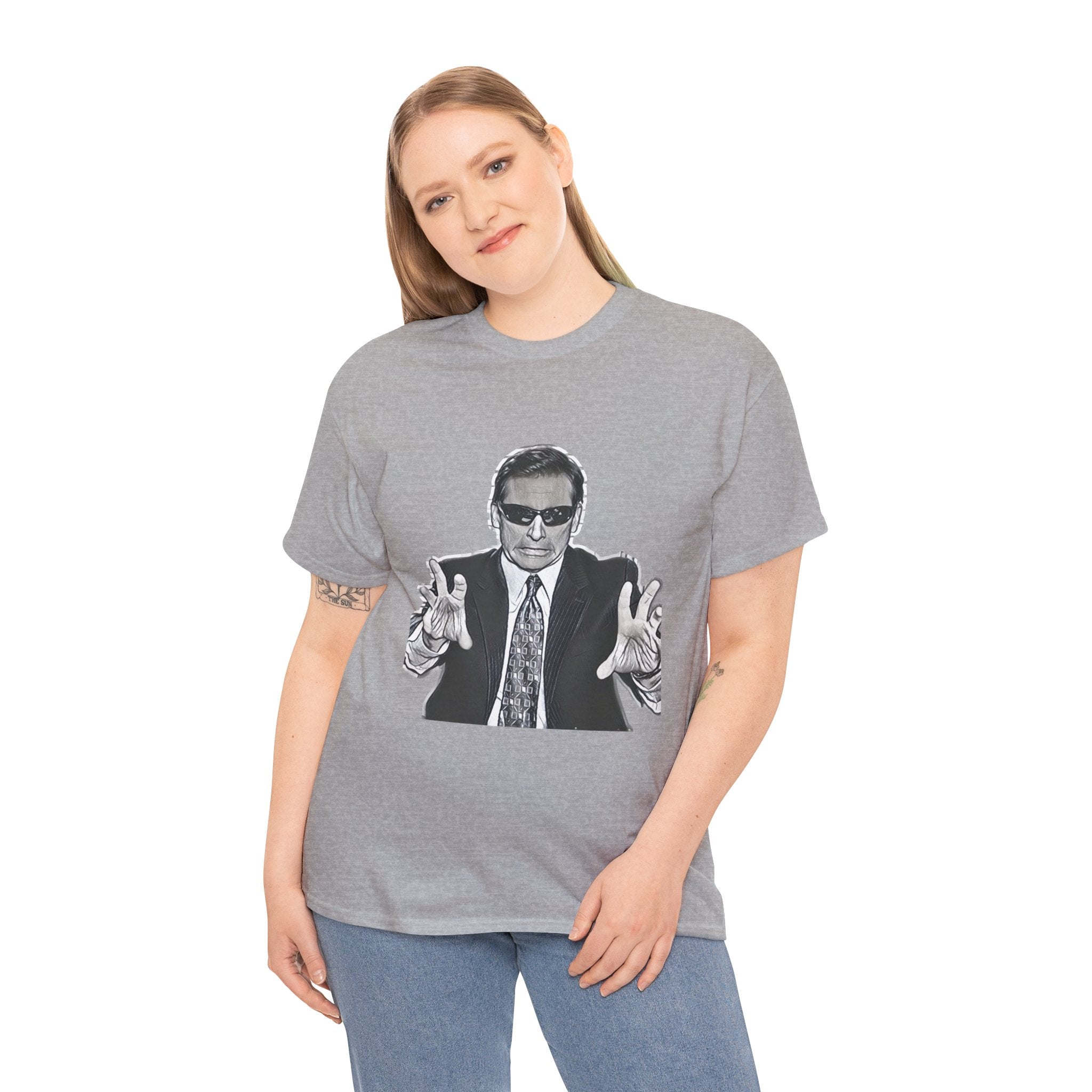 Blind Guy Mcsqueezy Michael Scott Office Graphic Print Unisex Heavy Cotton Tee