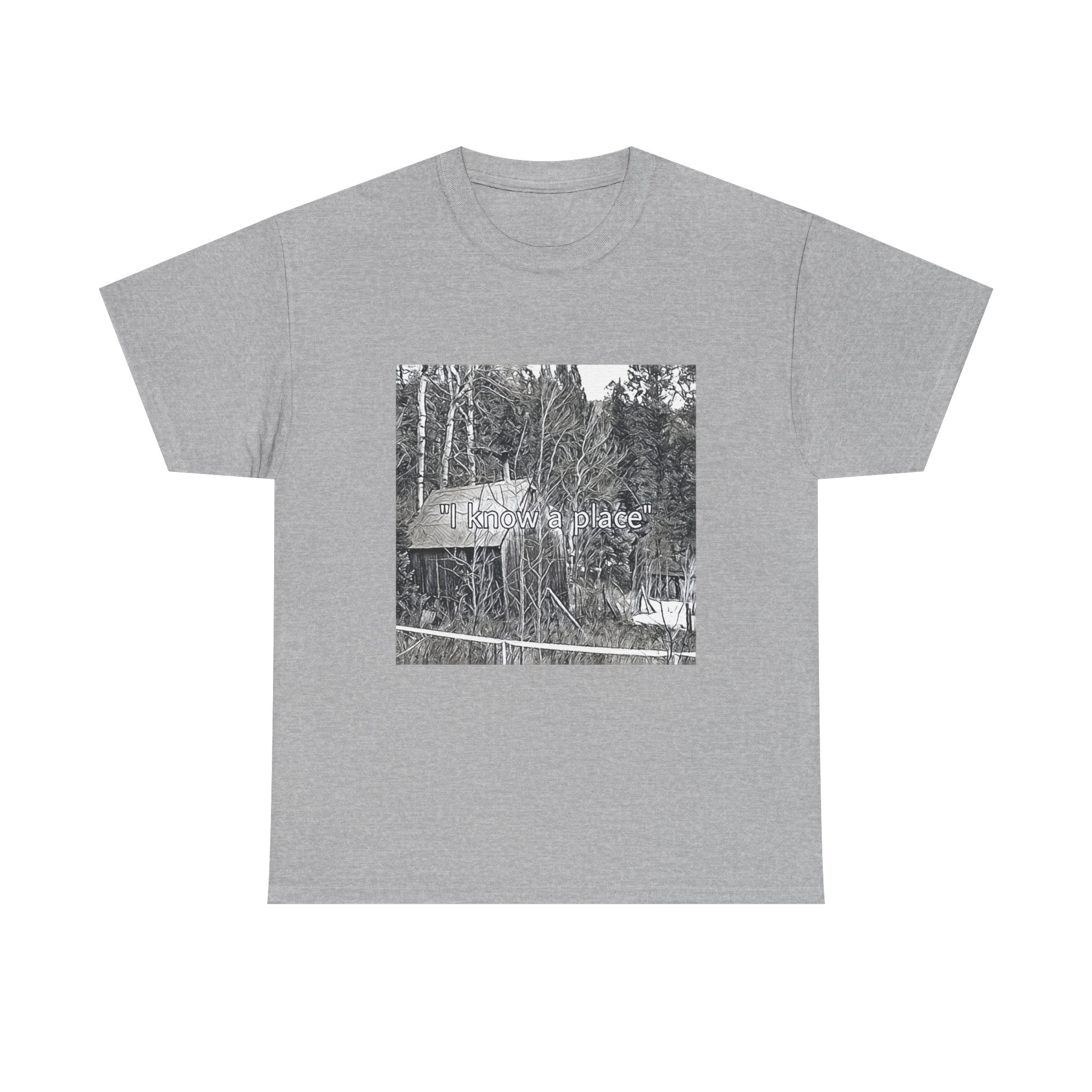 I Know A Place Graphic Print SS Crew Unisex Heavy Cotton Freedom Club Tee Shirt