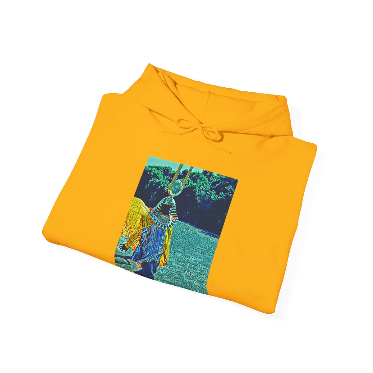 Sun Ra Drip Art Long Sleeve Graphic Print Unisex Heavy Blend™ Hooded Sweatshirt