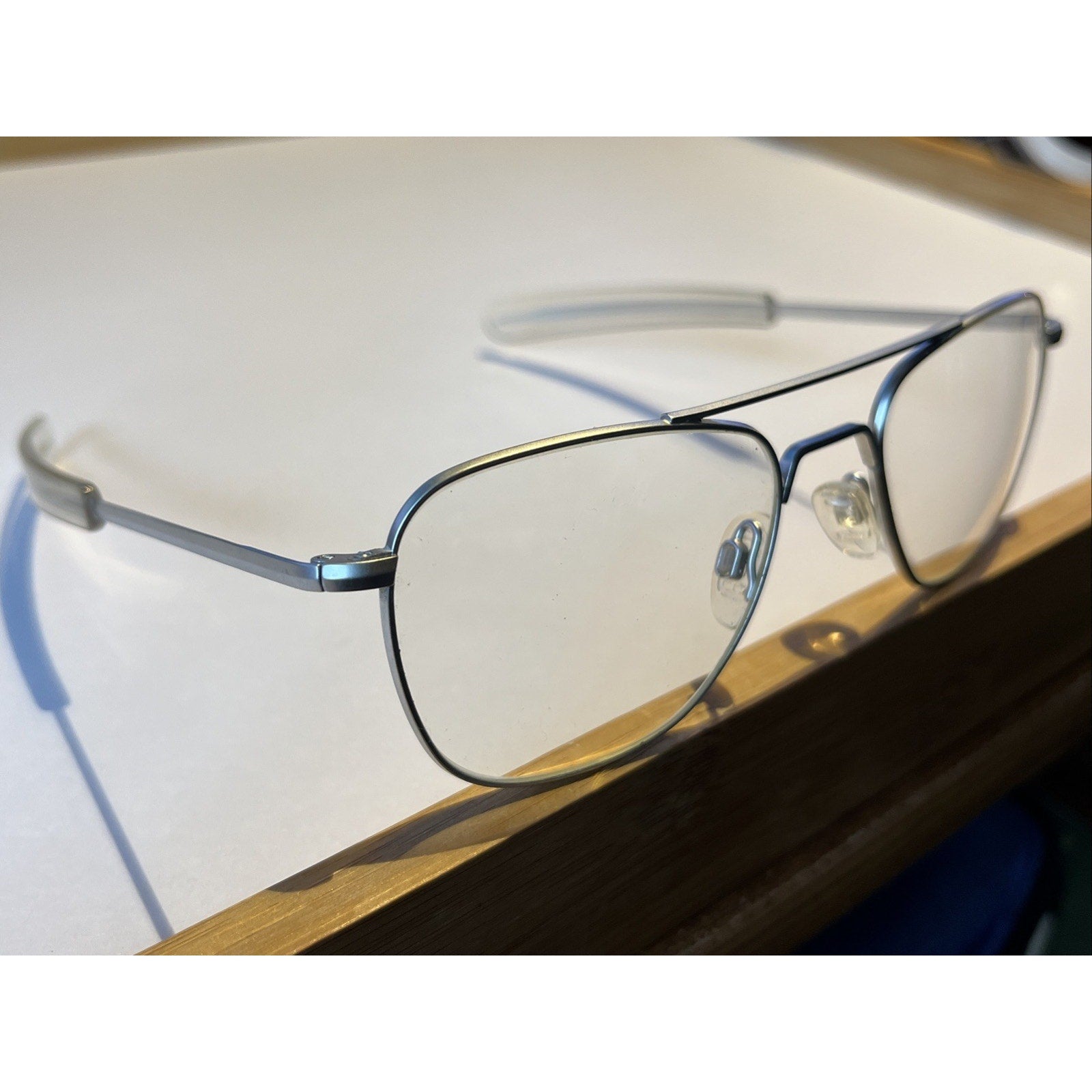 Randolph Aviator Glasses 52-20 Silver Chrome Bayonet Temples USA Frames Only