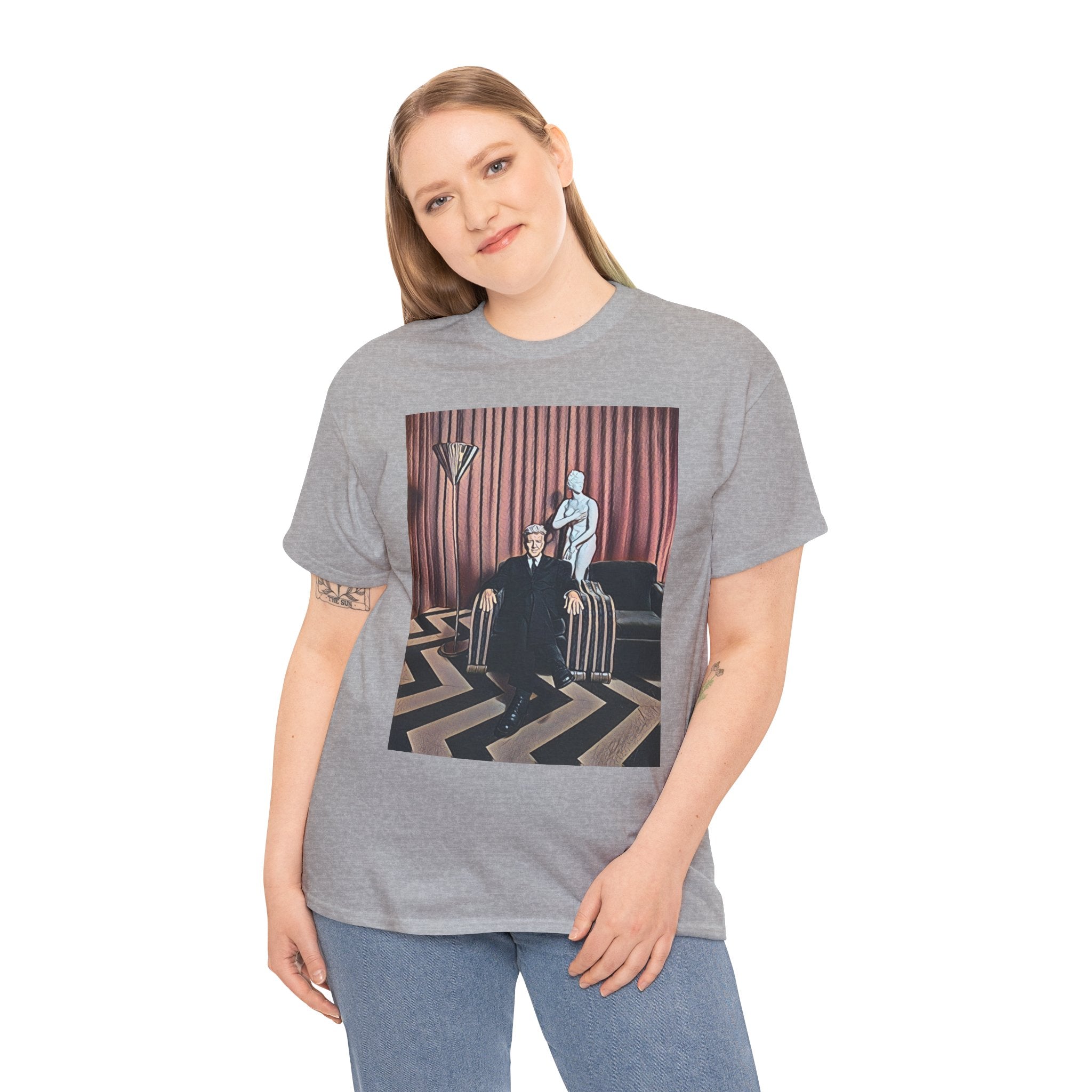David Lynch Twin Peaks Graphic Print Short Sleeve Unisex Heavy Cotton Tee Shirt