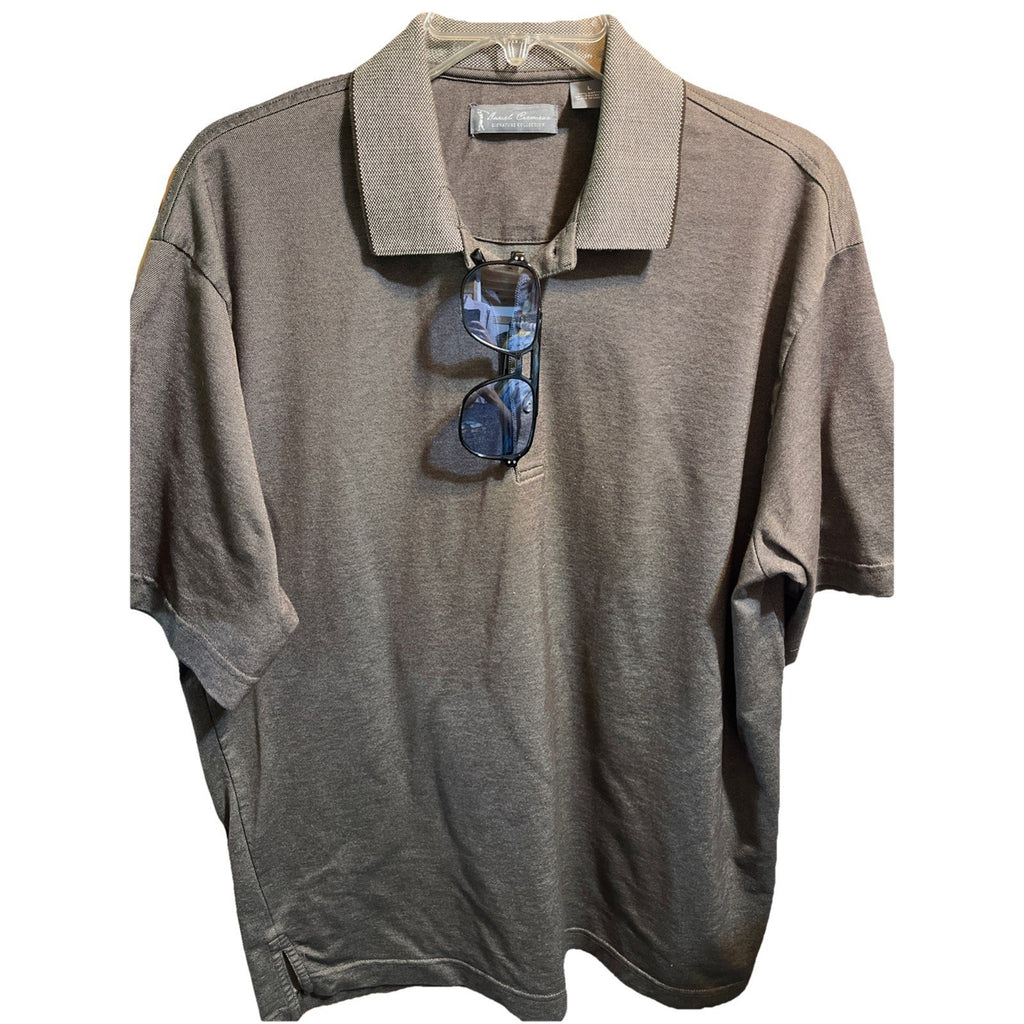 Daniel Cremieux Polo Shirt Men's L Golf Signature Collection Gray Short Sleeve