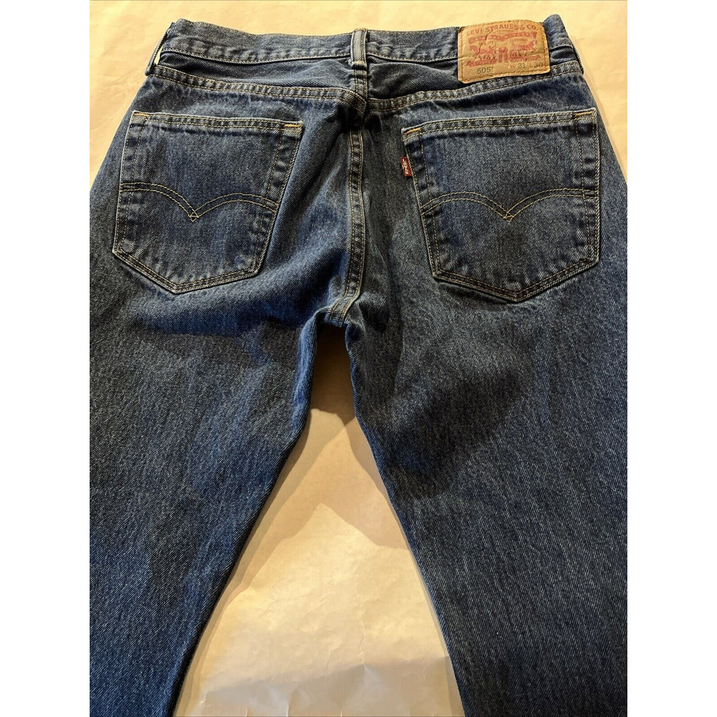 Levi's 505 Mens Jeans 31x30 Regular Fit Outdoor Medium Wash Cotton Travel