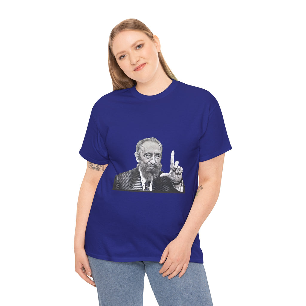Fidel Castro Black & White Art Graphic Print Unisex Heavy Cotton Tee