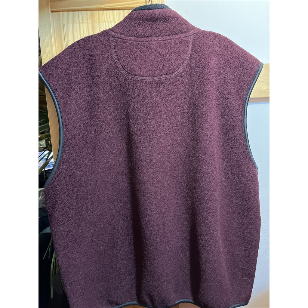 Champion Men’s Large Burgundy Red Fleece Vest Polyester Full Zip Outdoor Travel