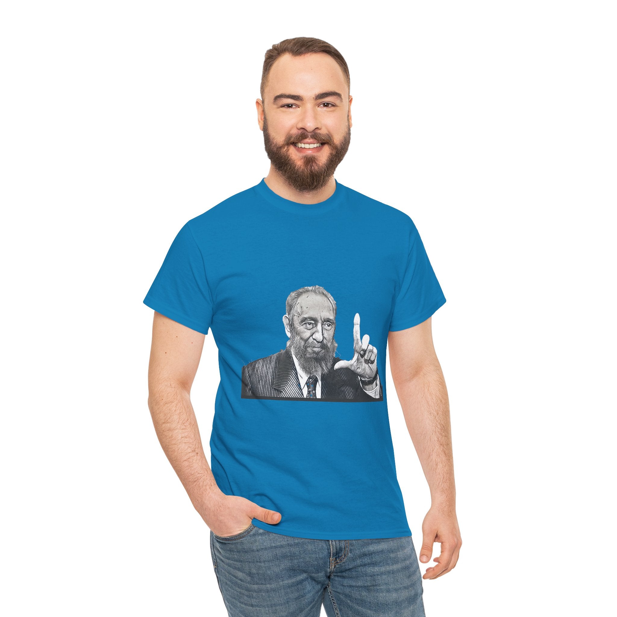 Fidel Castro Black & White Art Graphic Print Unisex Heavy Cotton Tee
