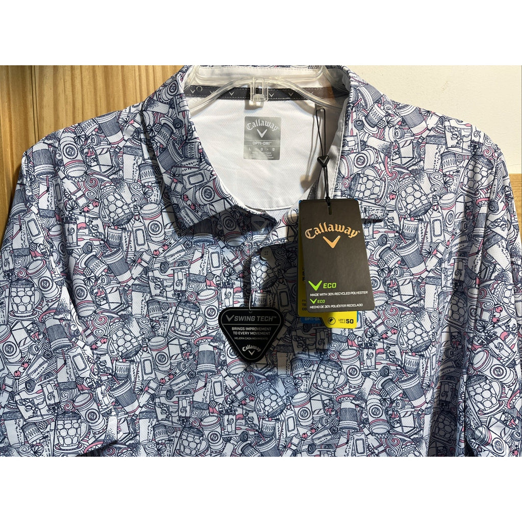 Callaway Golf Shirt Short Sleeve Essential Drink Polo Men’s Large Coffee NWT