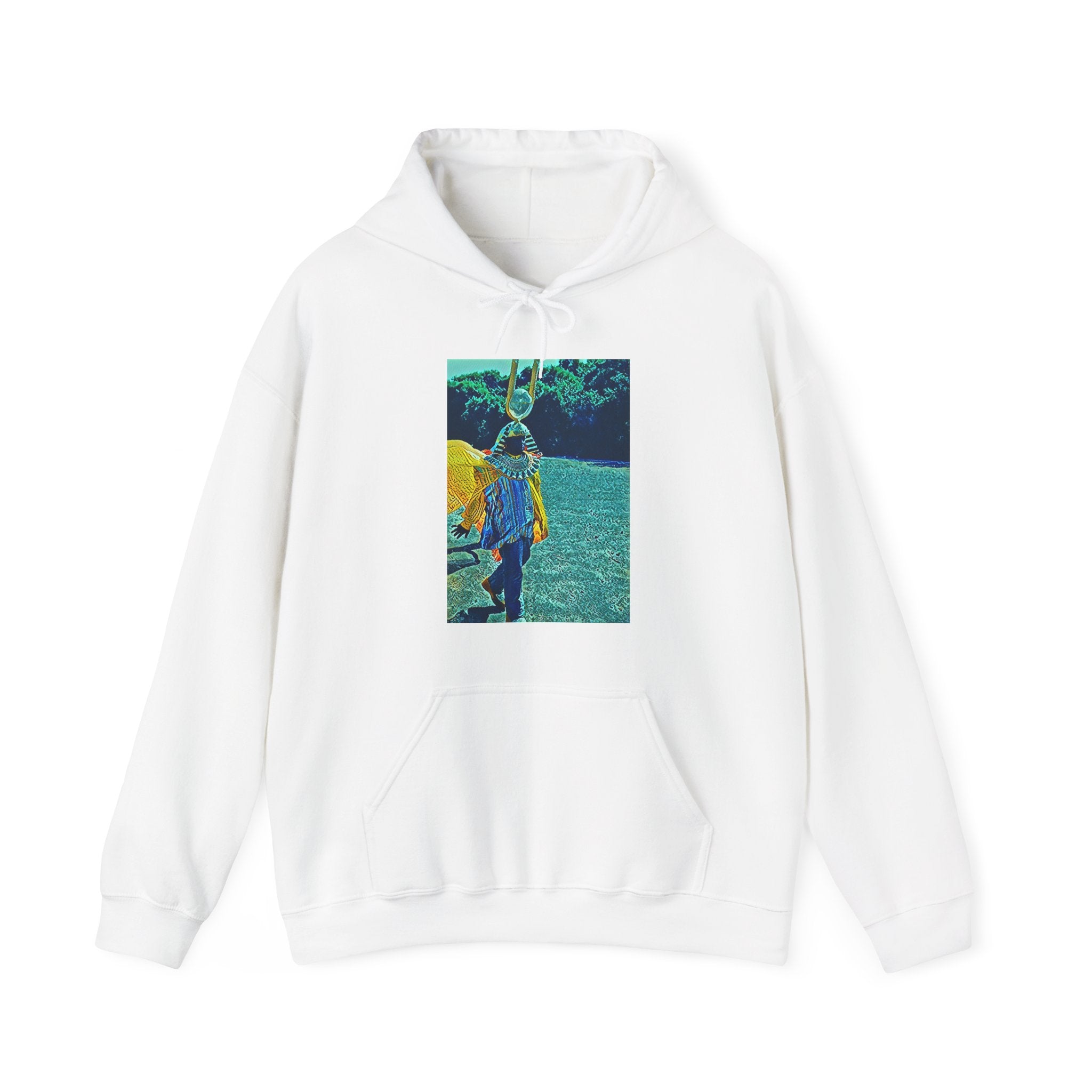 Sun Ra Drip Art Long Sleeve Graphic Print Unisex Heavy Blend™ Hooded Sweatshirt
