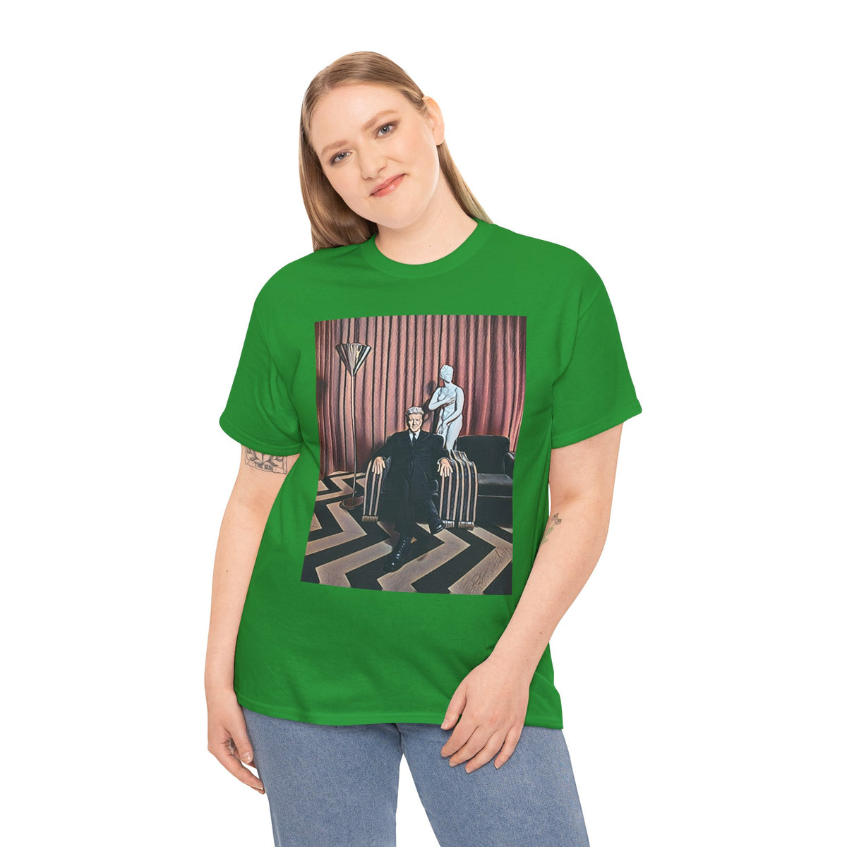 David Lynch Twin Peaks Graphic Print Short Sleeve Unisex Heavy Cotton Tee Shirt