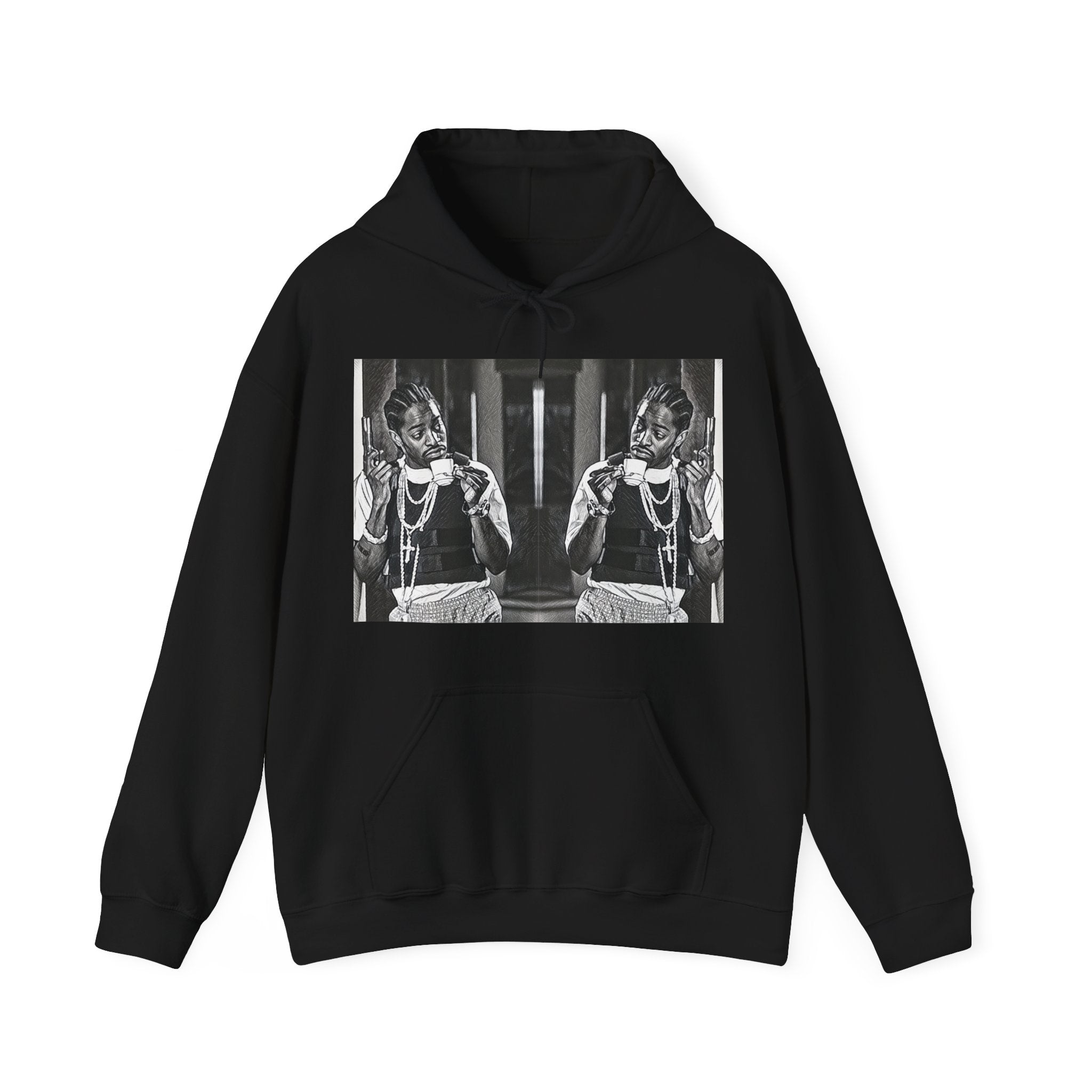 Andre 3000 Graphic Print Long Sleeve Unisex Heavy Blend™ Hooded Art Sweatshirt