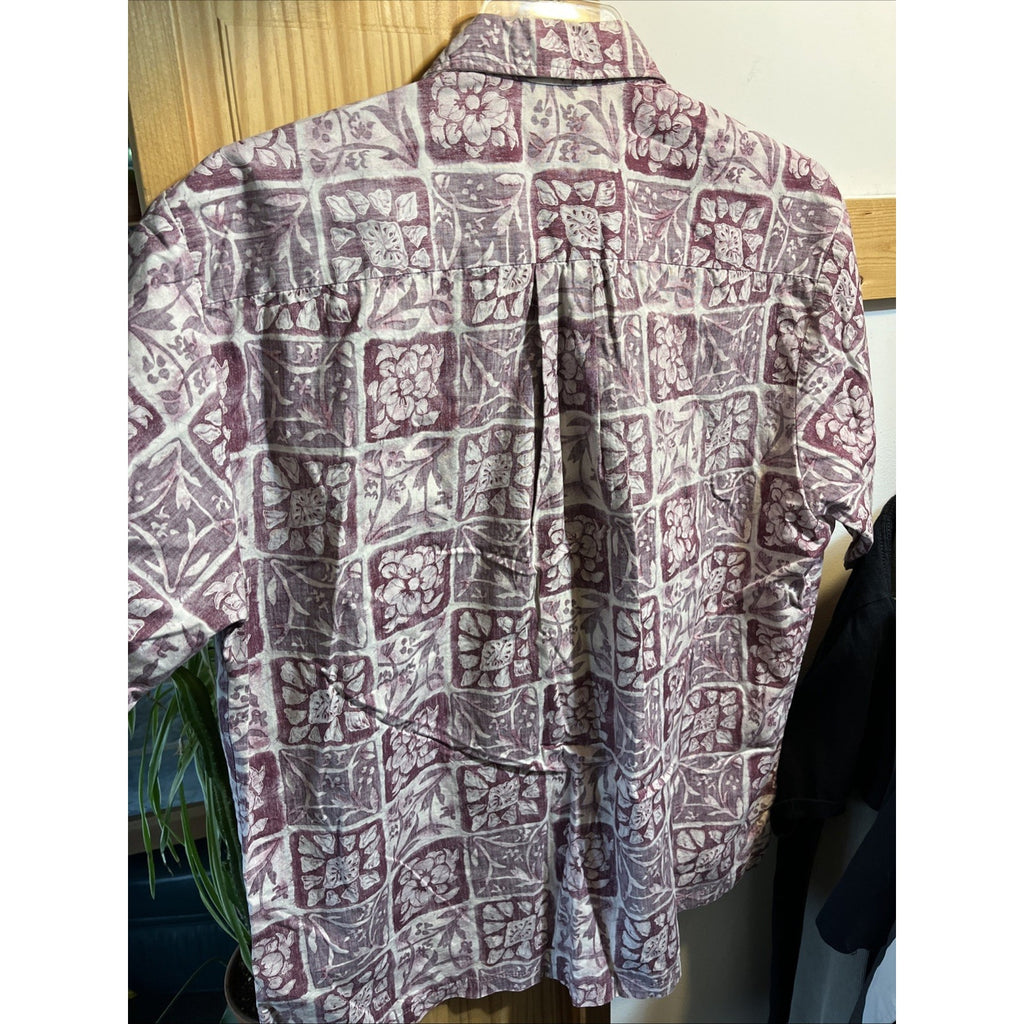Tori Richard Vintage Men’s L Red Floral SS Button Down Cotton Hawaiian Shirt