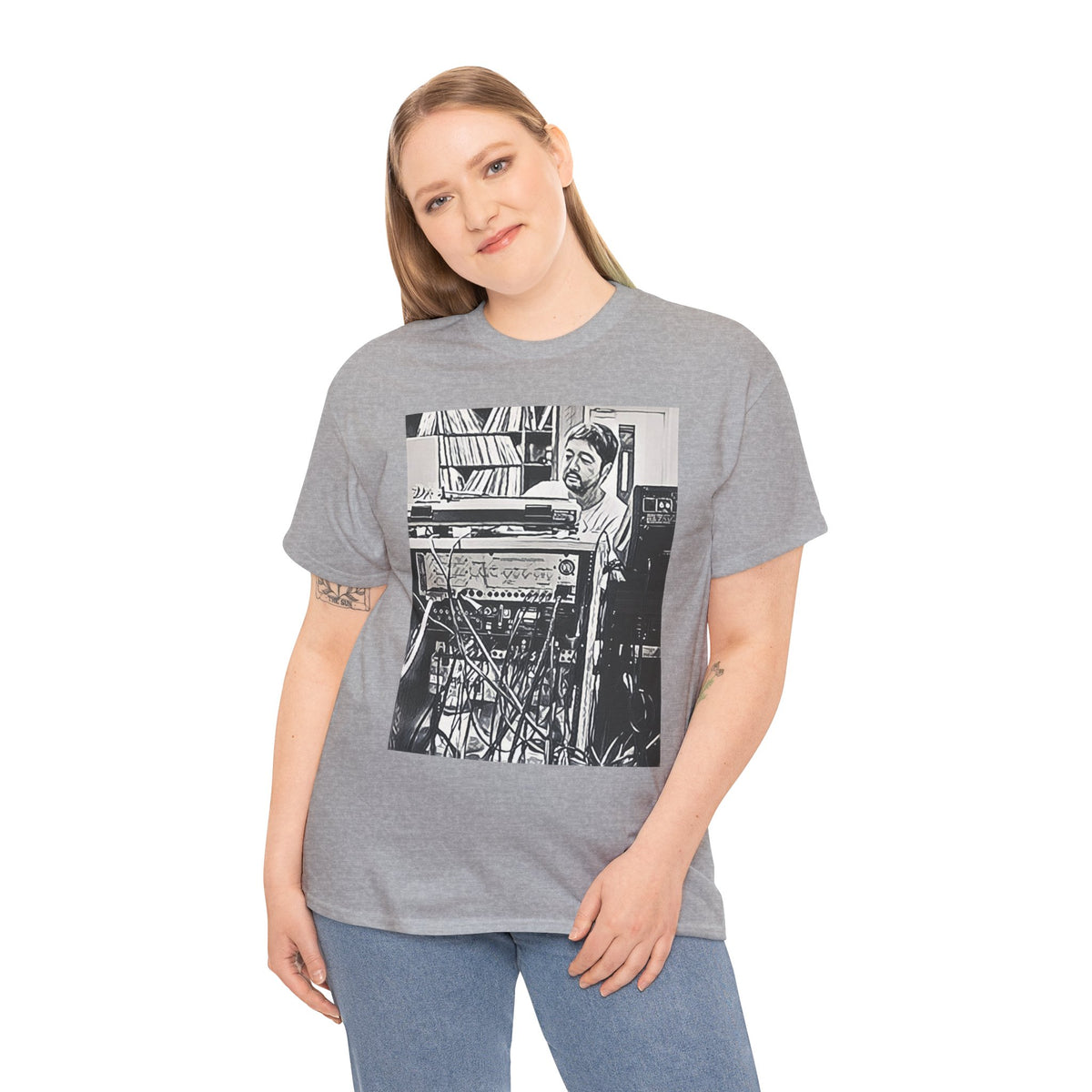 Nujabes Graphic Print Short Sleeve Crew Neck Unisex Heavy Cotton Art Tee Shirt