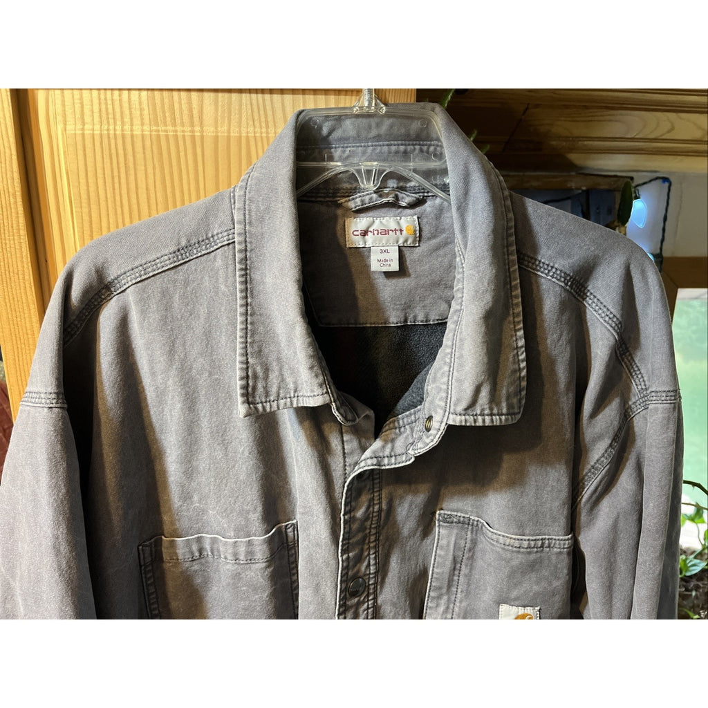 CARHARTT Rugged Flex blanket lined canvas work shirt jacket 3XL Gray 102851