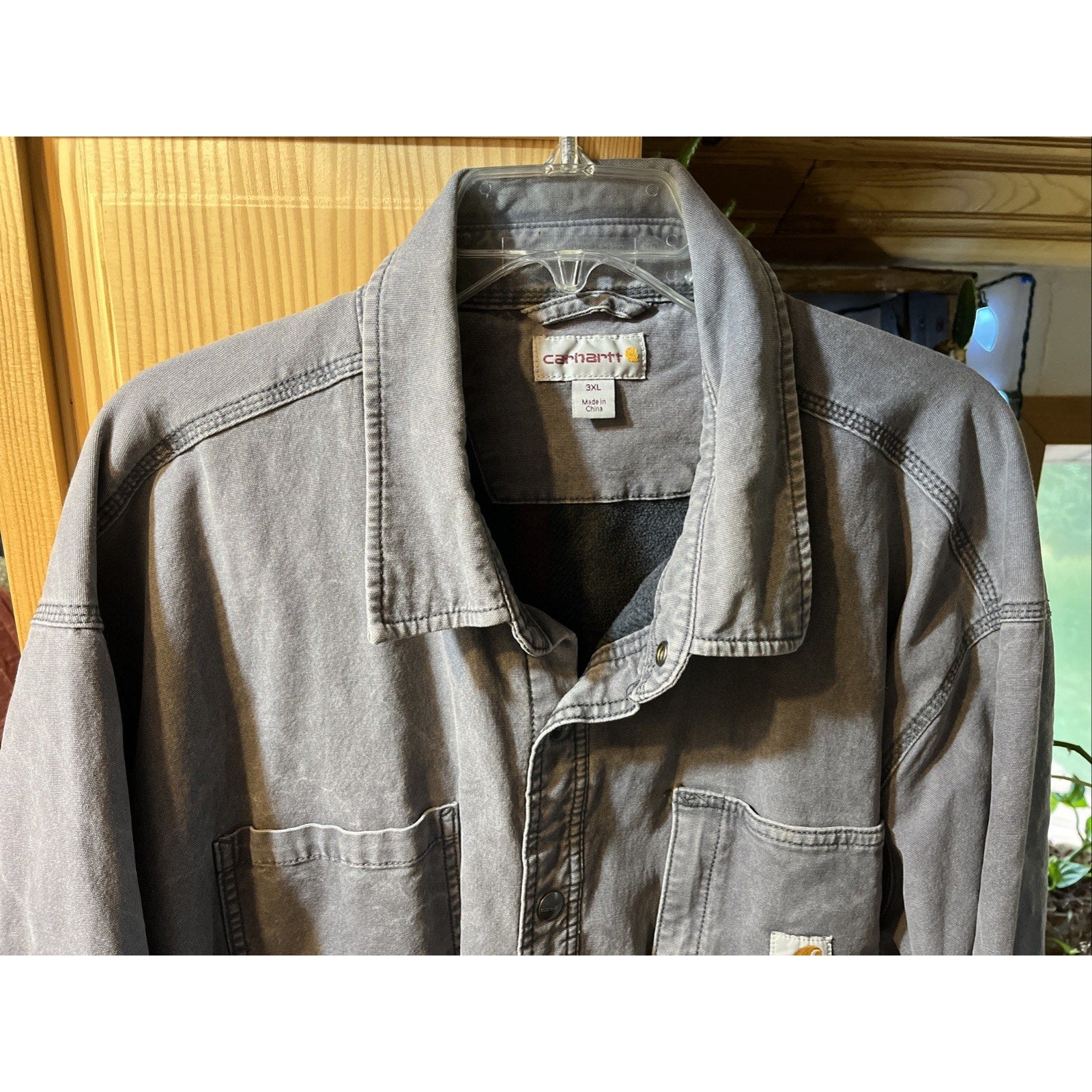 CARHARTT Rugged Flex blanket lined canvas work shirt jacket 3XL Gray 102851