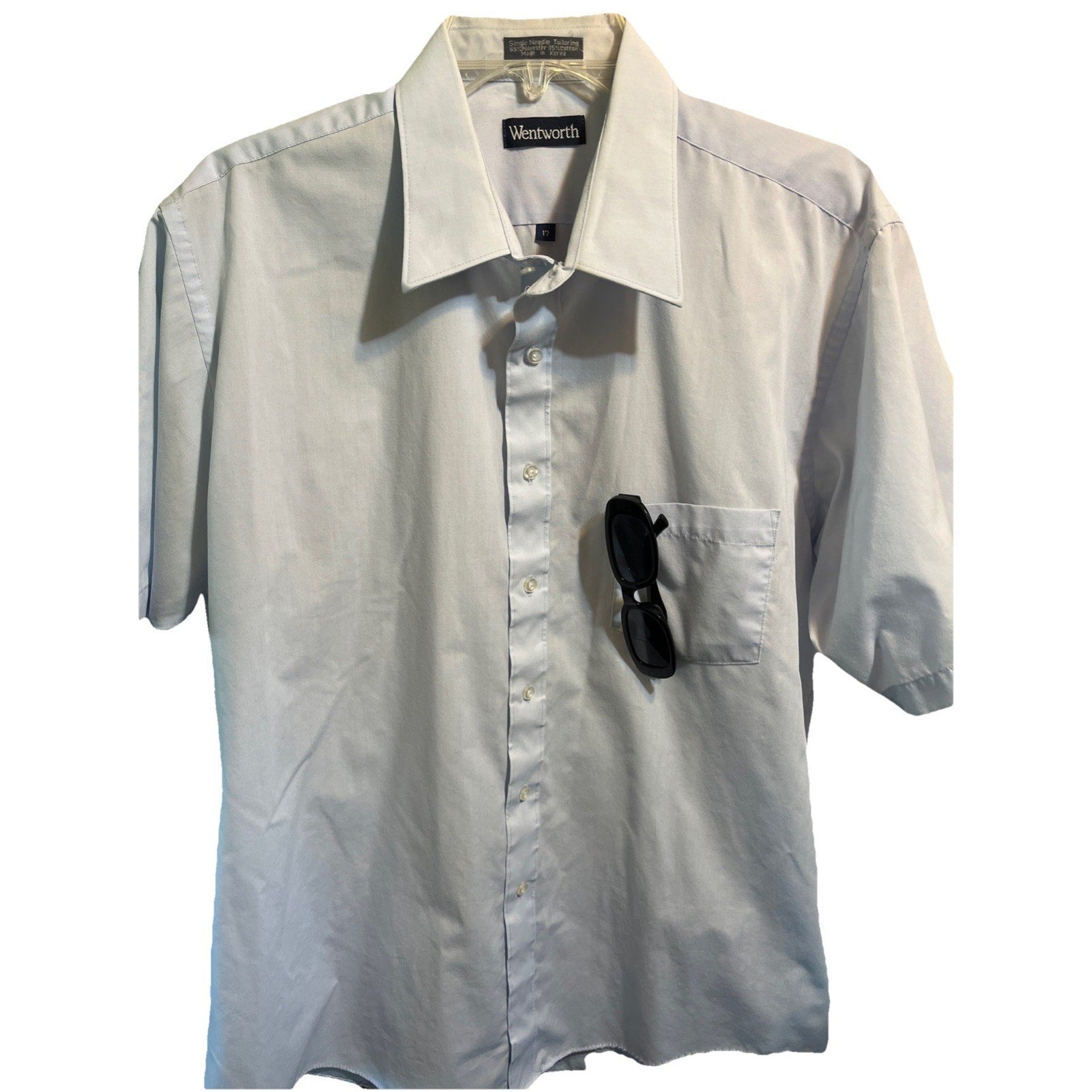 Vintage Wentworth Shirt Men’s Size 17 Regular Fit Short Sleeve Button Up Blend