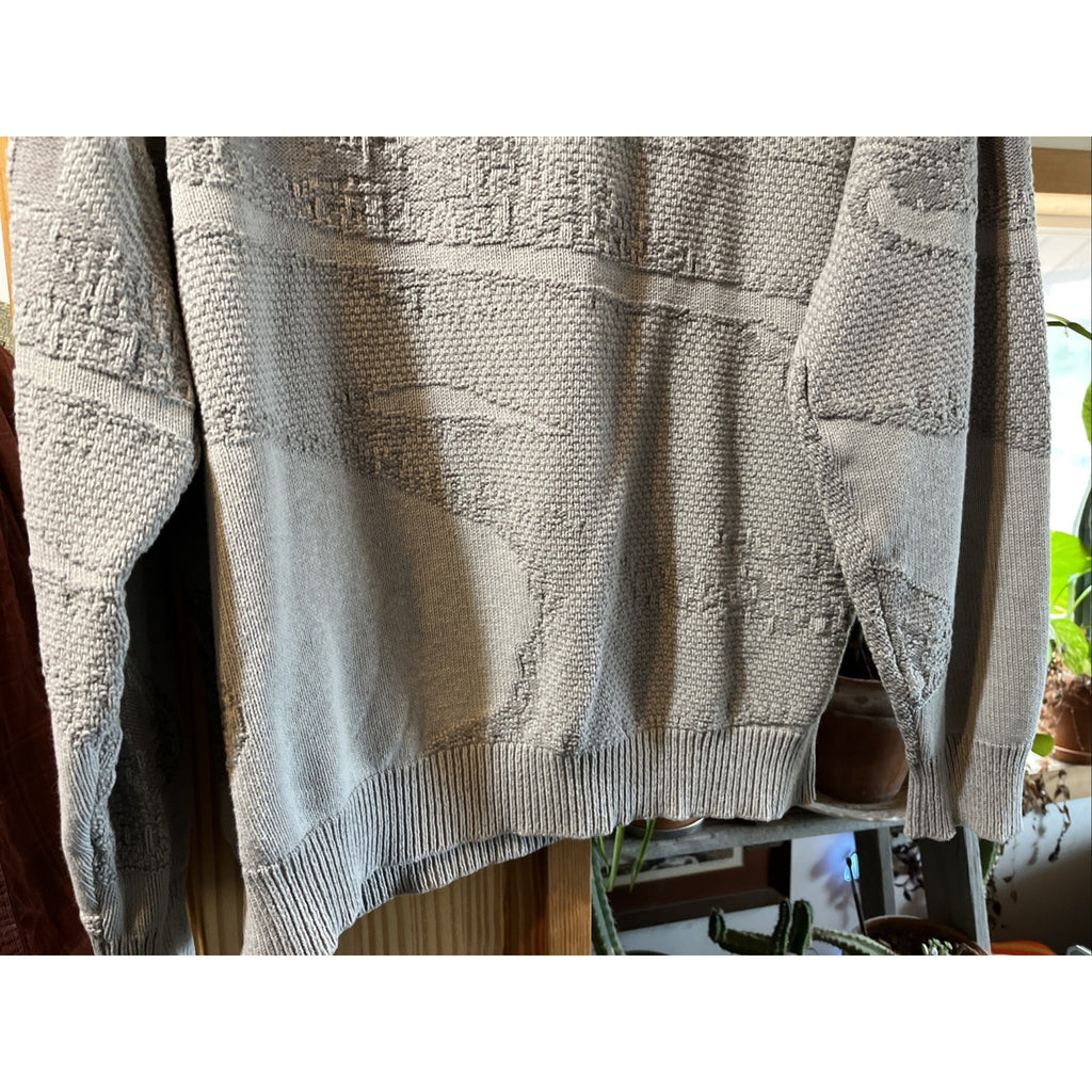 Vintage 90s Carmel Golf Embroidered Pullover Knit Sweater Size L Gray USA HOLE