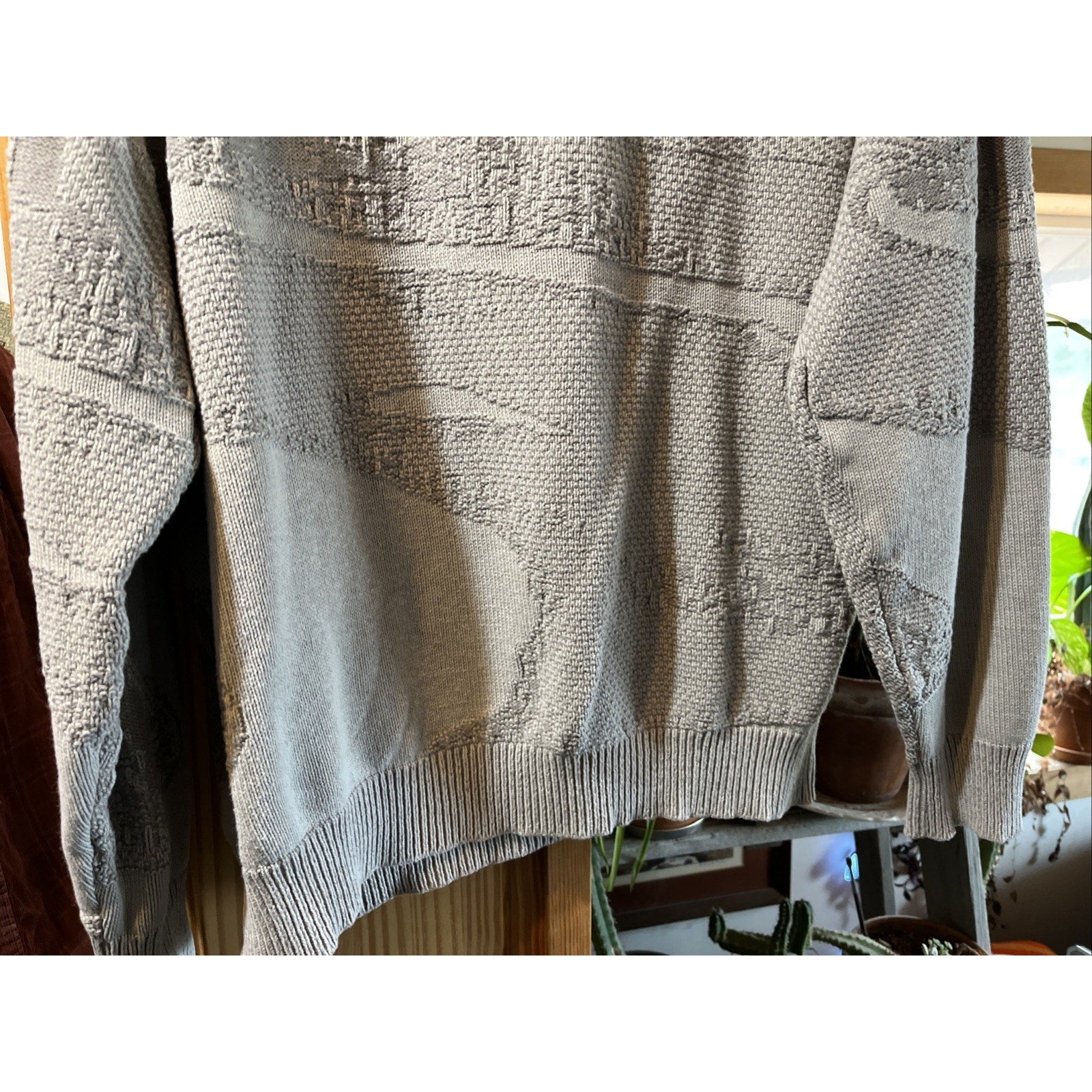 Vintage 90s Carmel Golf Embroidered Pullover Knit Sweater Size L Gray USA HOLE