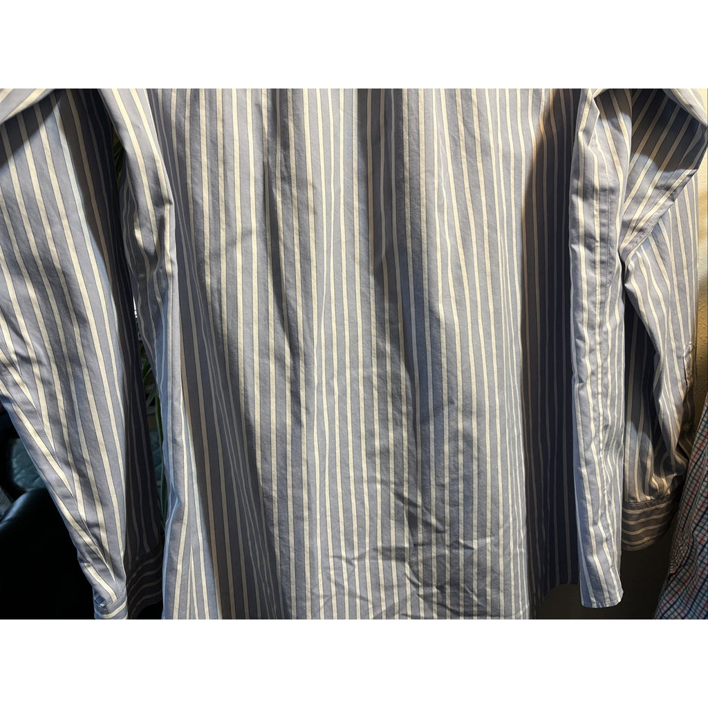 Eddie Bauer Men’s Blue Striped Shirt XLT Cotton Long Sleeve Button Up