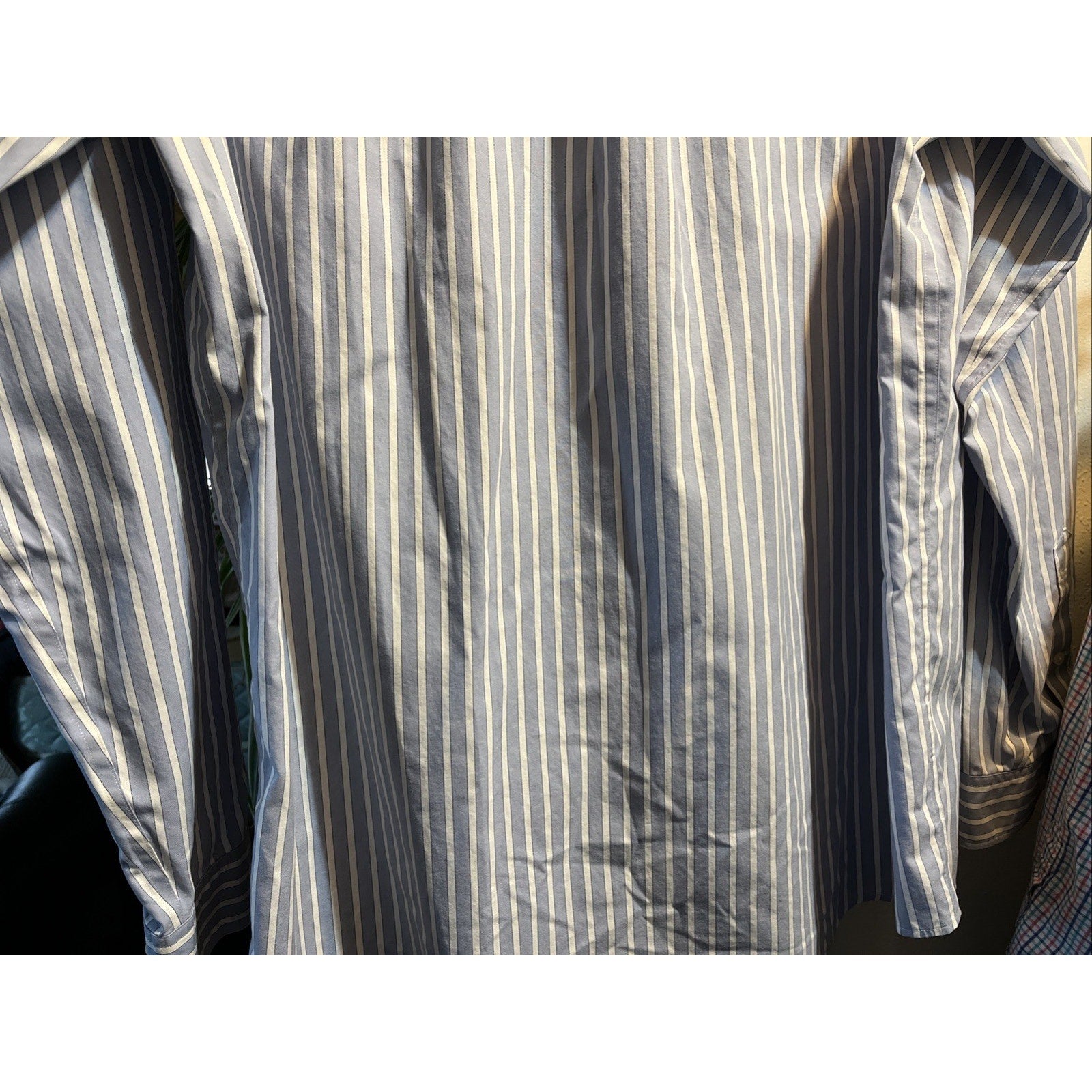 Eddie Bauer Men’s Blue Striped Shirt XLT Cotton Long Sleeve Button Up
