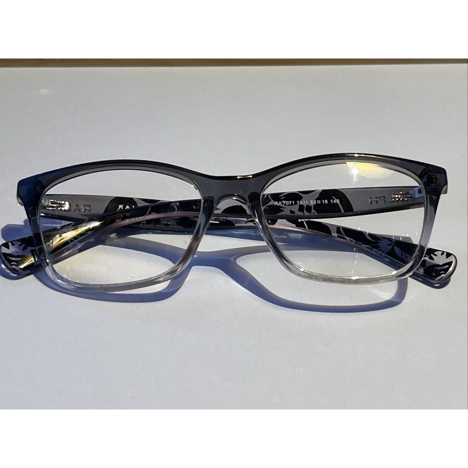 Ralph Lauren Eyeglasses Womens Grey Ombre Floral RA7071 1511 52-16-140
