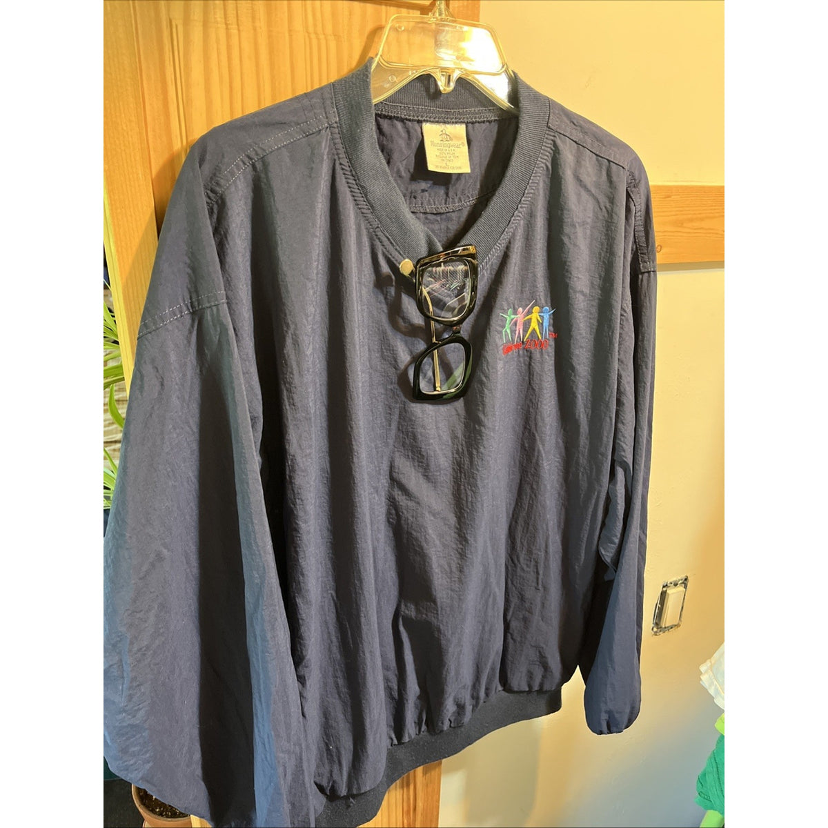 Vintage Munsingwear Celebrate 2000 L Navy Sweatshirt Pullover Golf Windbreaker