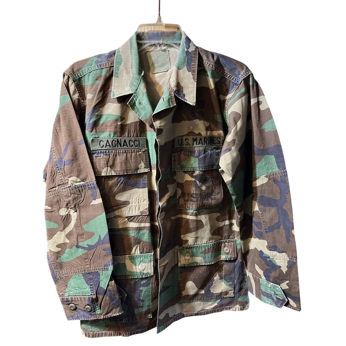 Vintage Woodland Camo Coat Hot weather Mens Combat small Reg Marines US Military