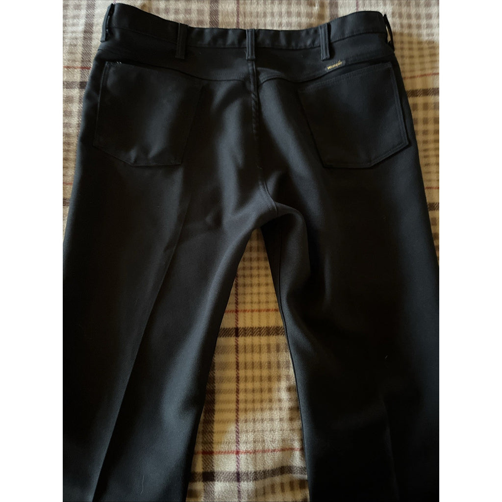 Vintage Wrangler Mens 38x30 Pants USA union Workwear Sanforized Polyester Black