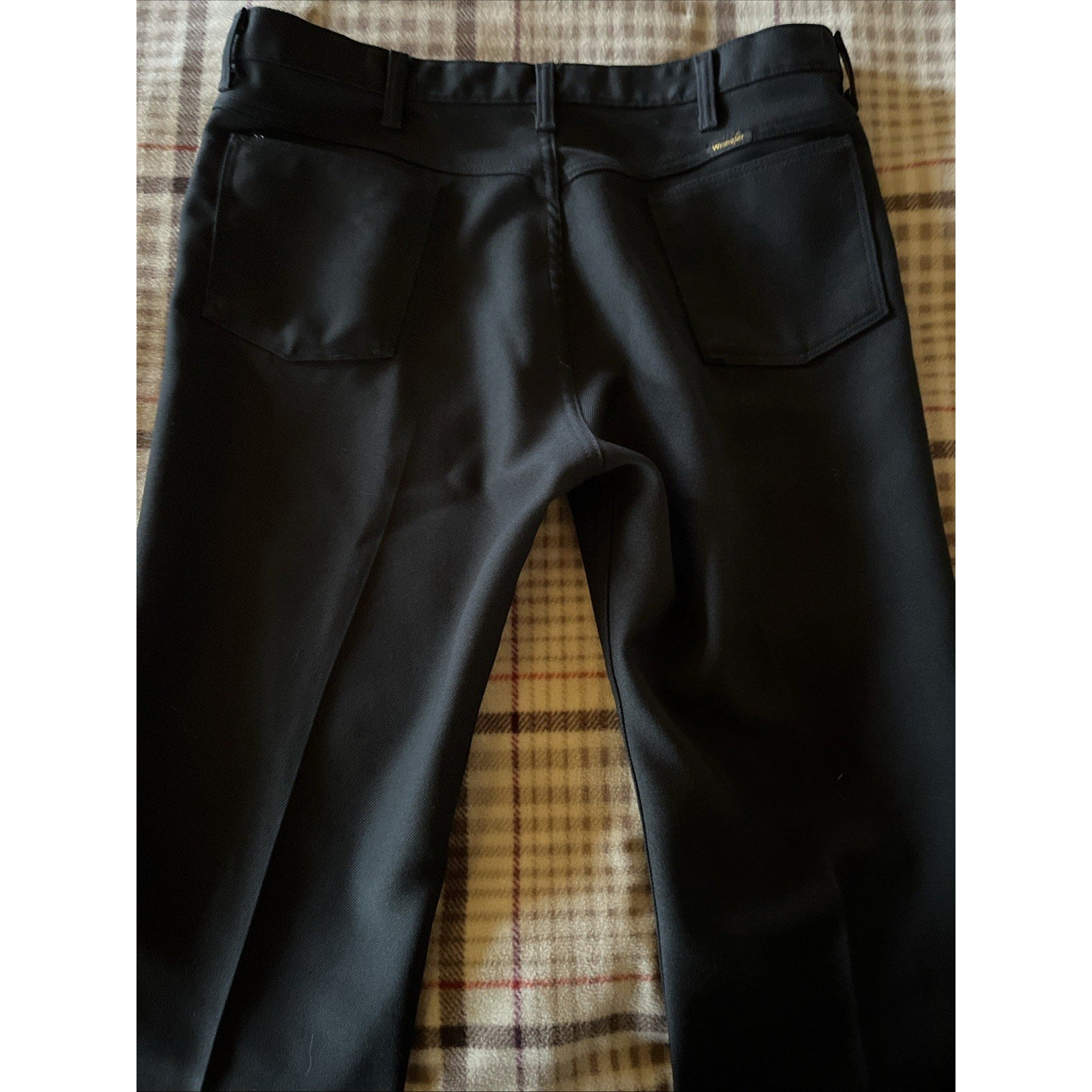 Vintage Wrangler Mens 38x30 Pants USA union Workwear Sanforized Polyester Black