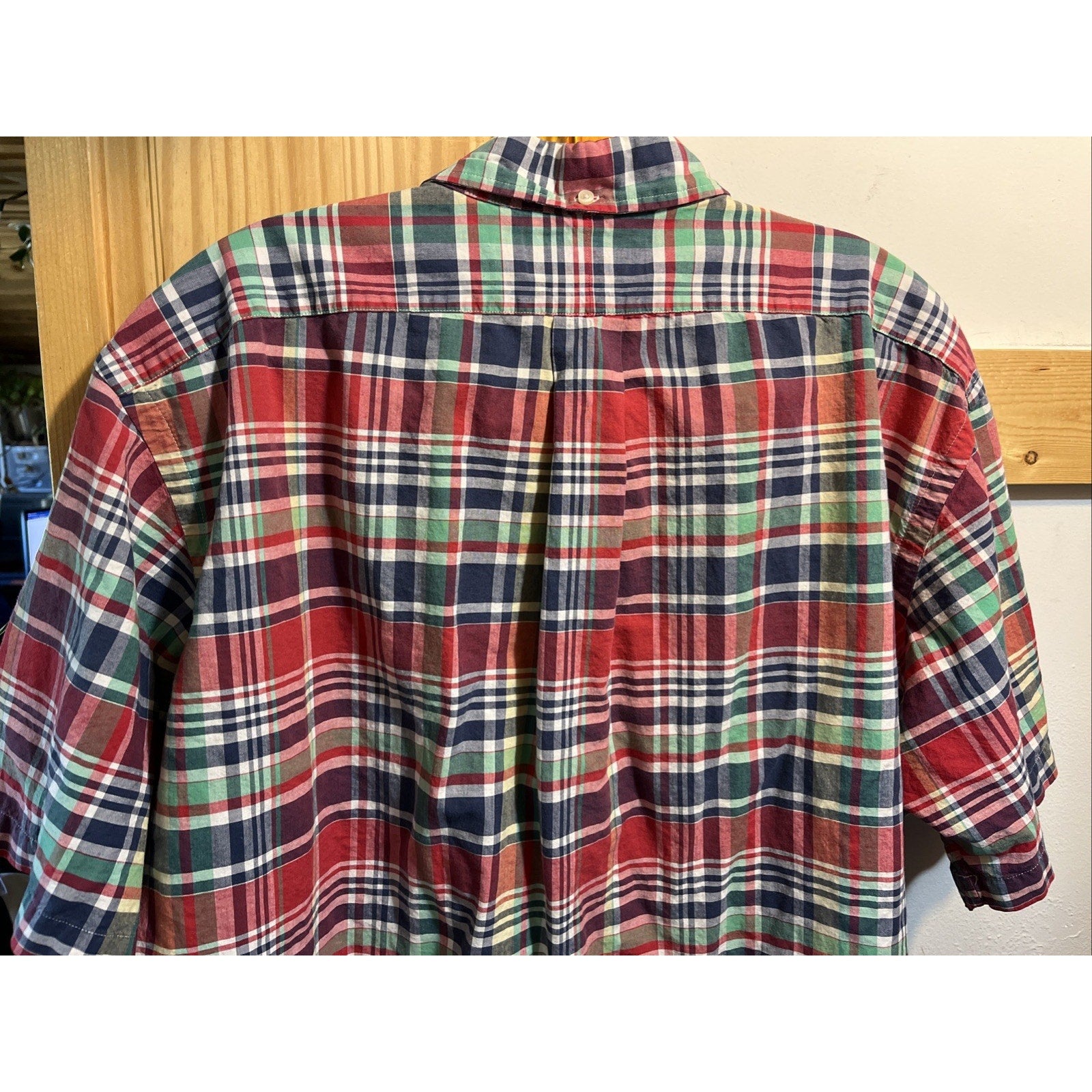 Ralph Lauren Men’s XL Multicolored Plaid Short Sleeve Button Up Cotton Shirt