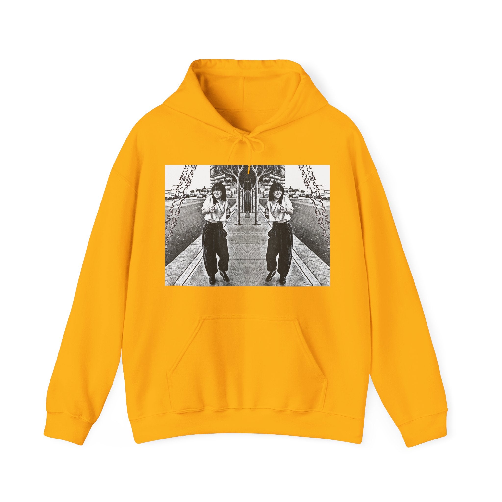 Vibing Graphic Print Long Sleeve Unisex Heavy Blend™ Hooded Pullover Sweatshirt